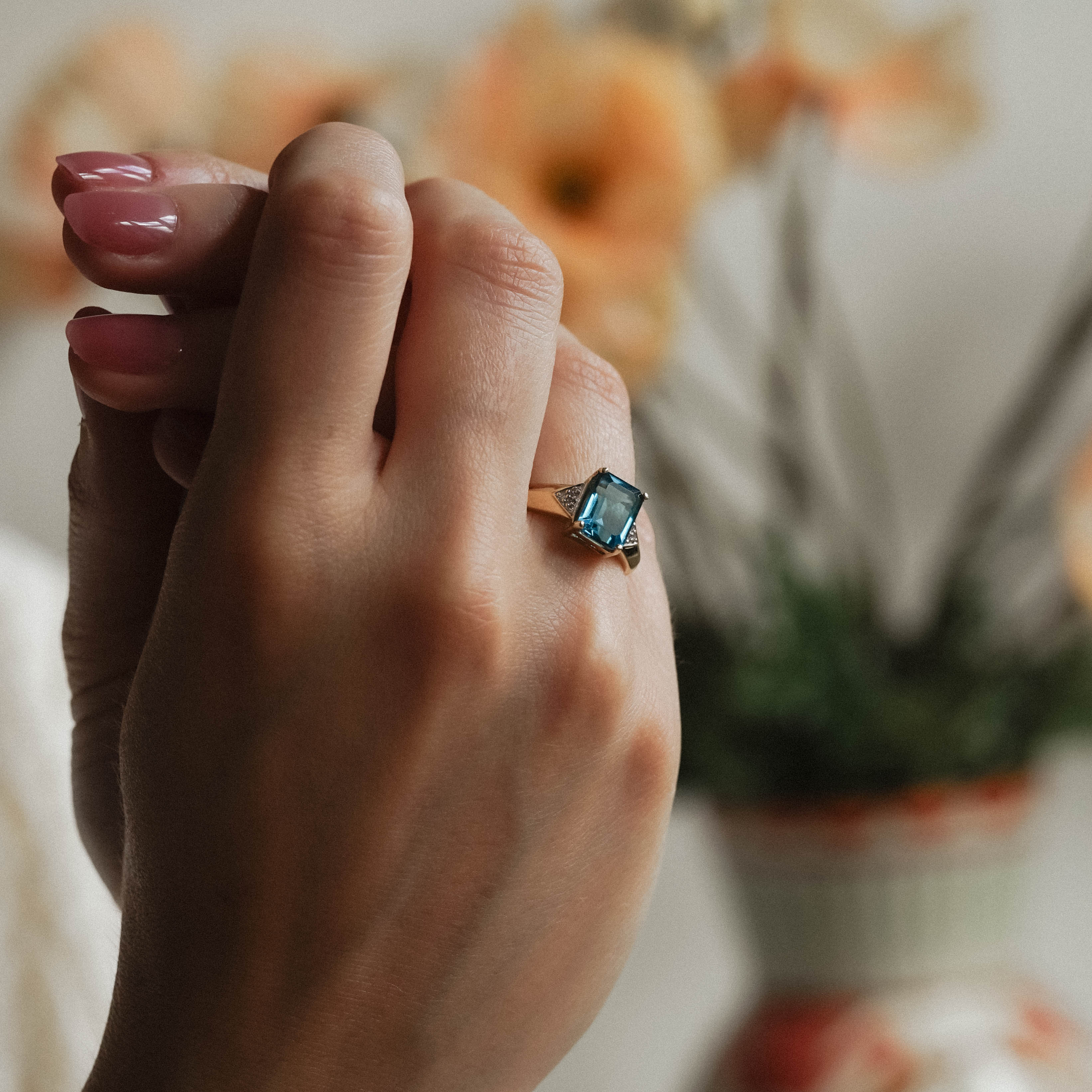 Lucille| Vintage Topaas en Diamant - Menina Amsterdam