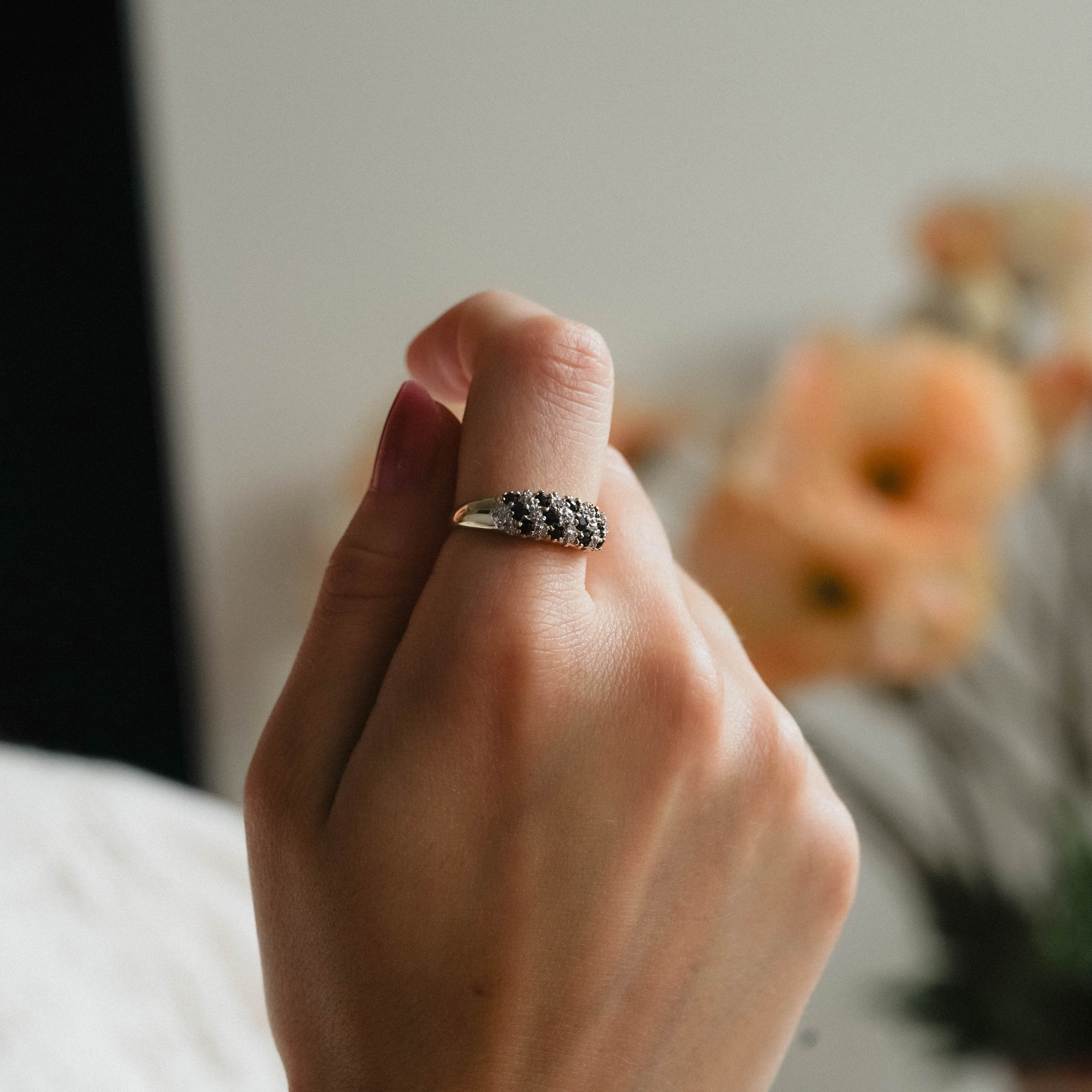 Karina| Vintage Saffier en Diamant ring - Menina Amsterdam