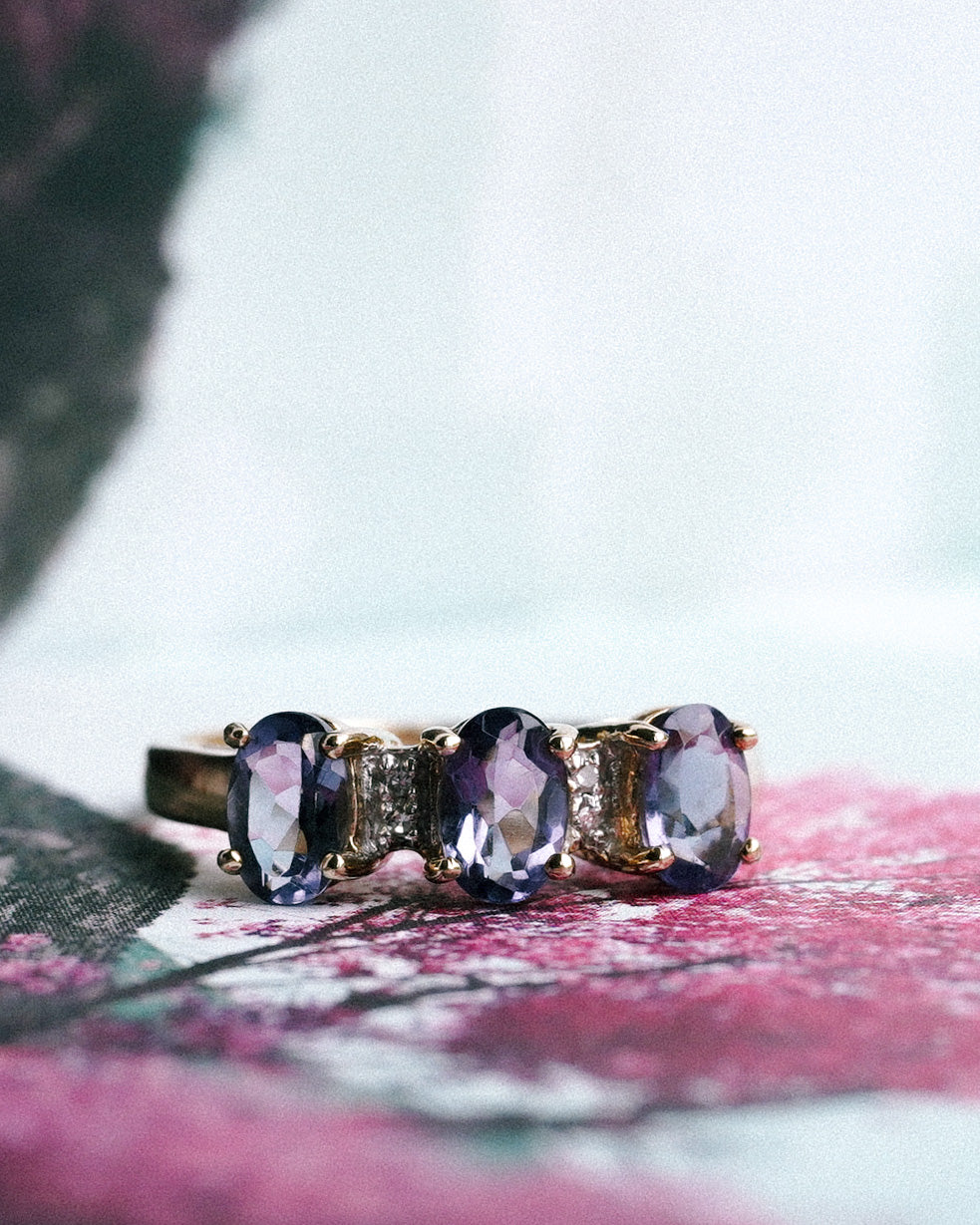 Isoldea | Vintage Ioliet & Diamant Driesteen Ring