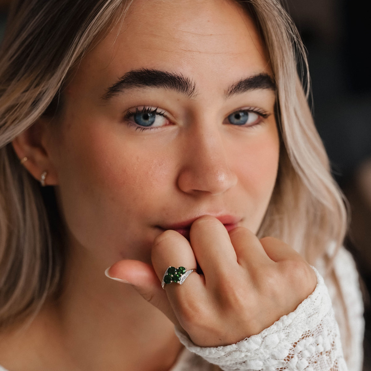 Sofie | Vintage Diopsiet en Diamant ring