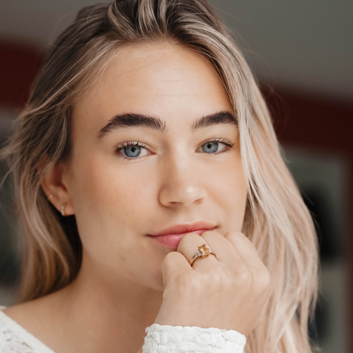 Josefien | Vintage Citrien en Diamant ring - Menina Amsterdam