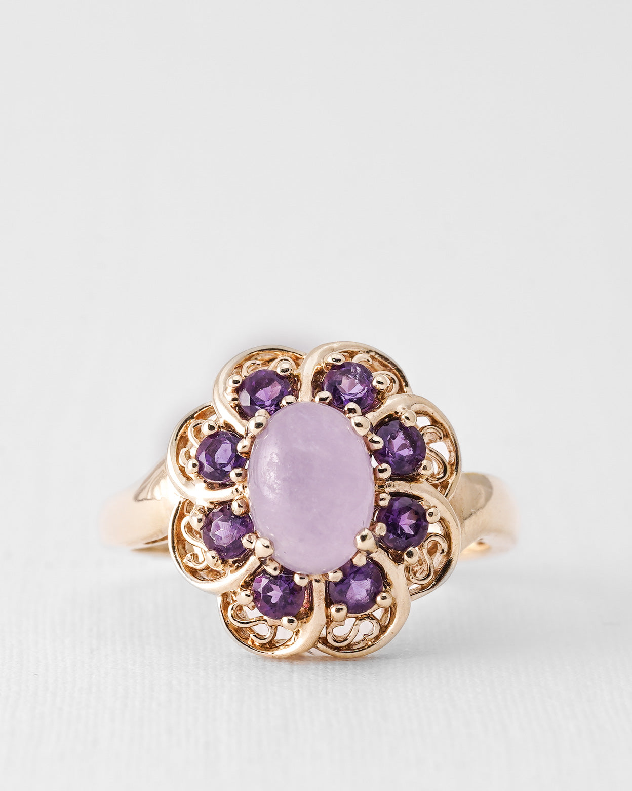 Liora | Vintage Jade & Amethist Cluster Ring