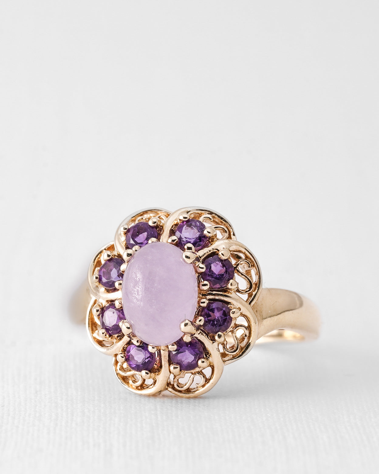 Liora | Vintage Jade & Amethist Cluster Ring