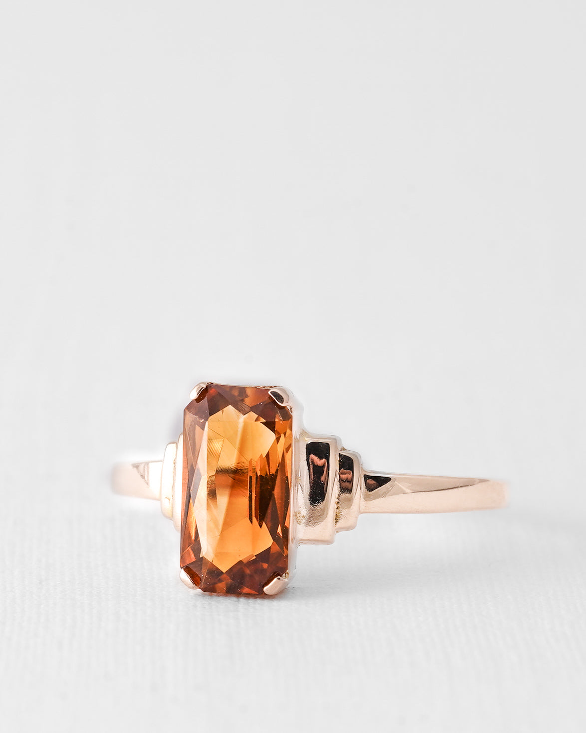 Eliane | Vintage Citrien Solitair Ring - Menina Amsterdam