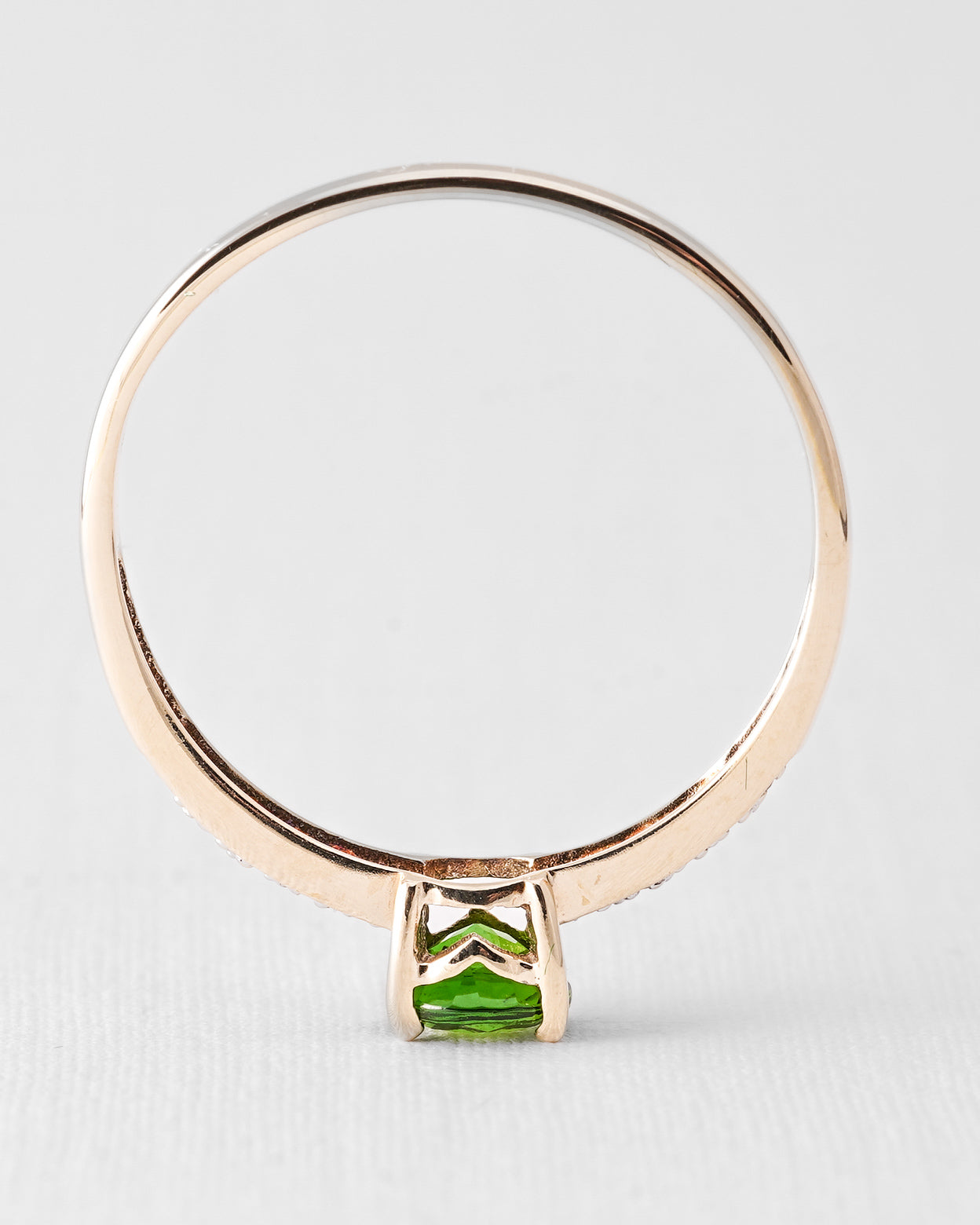 Thalira | Vintage Diopsiet Solitair & Diamant Details Ring