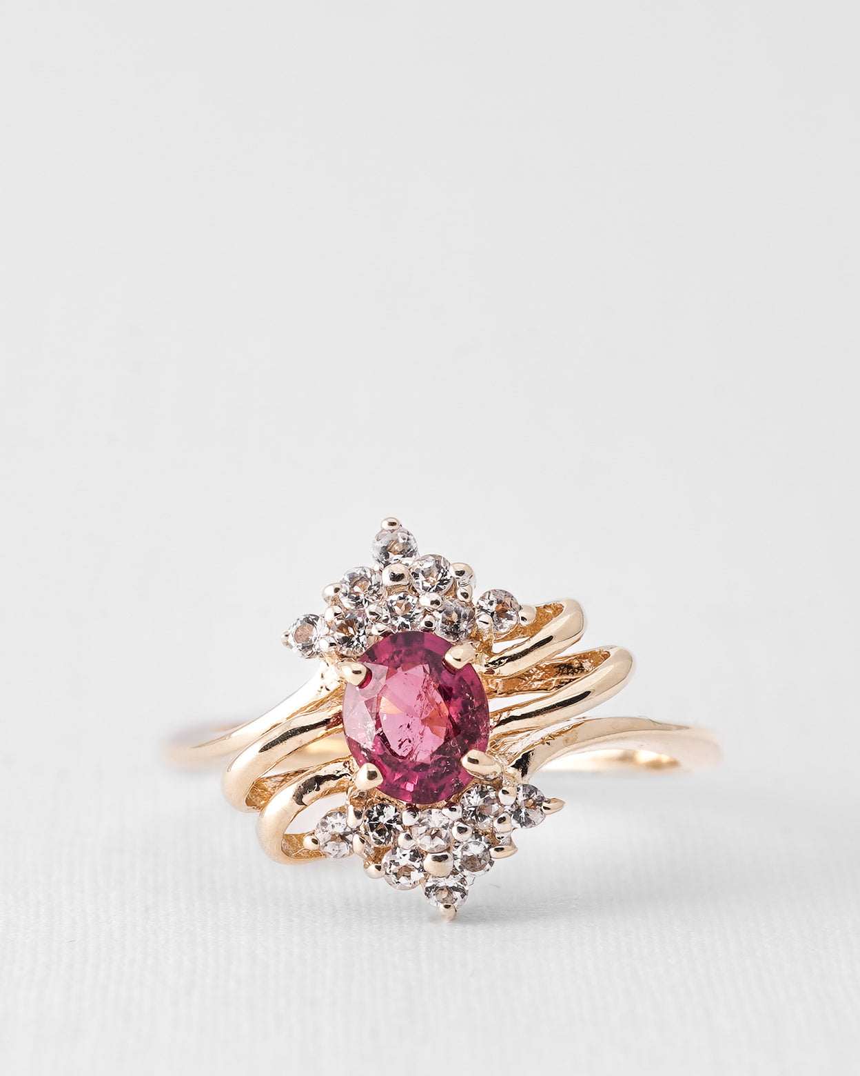 Norelle | Vintage Toermalijn en Witte Saffier Dress Ring