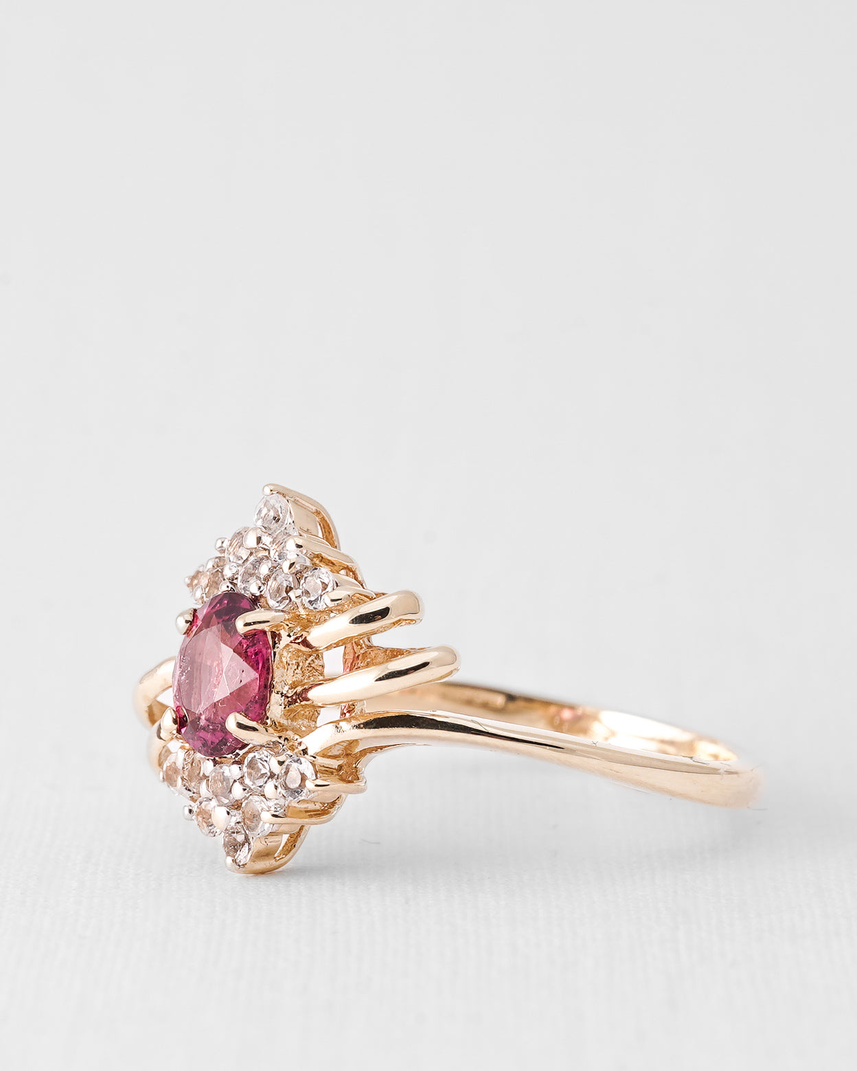 Norelle | Vintage Toermalijn en Witte Saffier Dress Ring