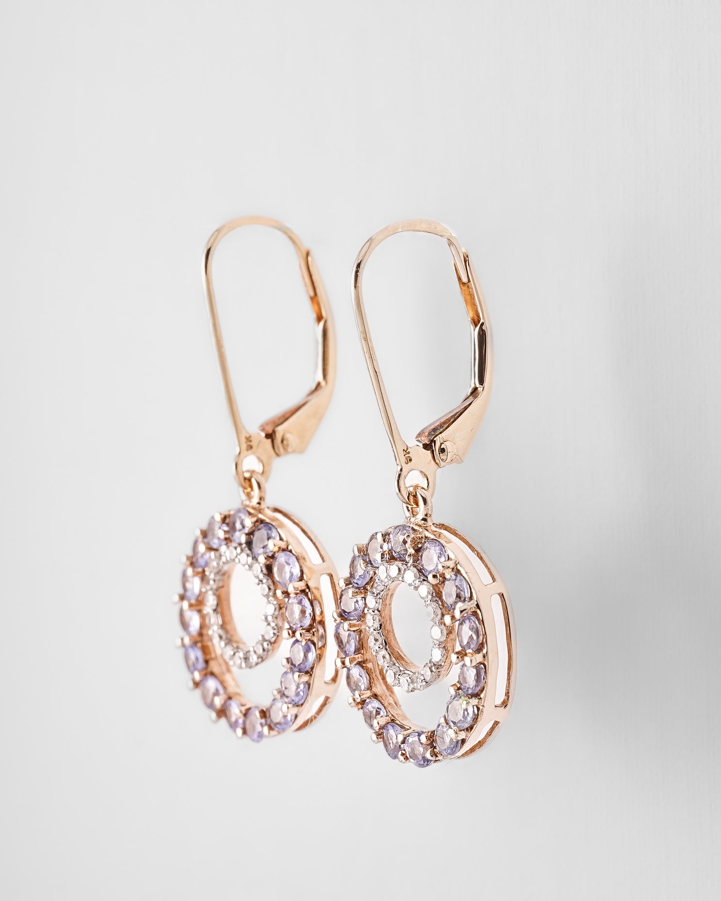 Evi | Vintage Tanzaniet & Diamant Oorbellen