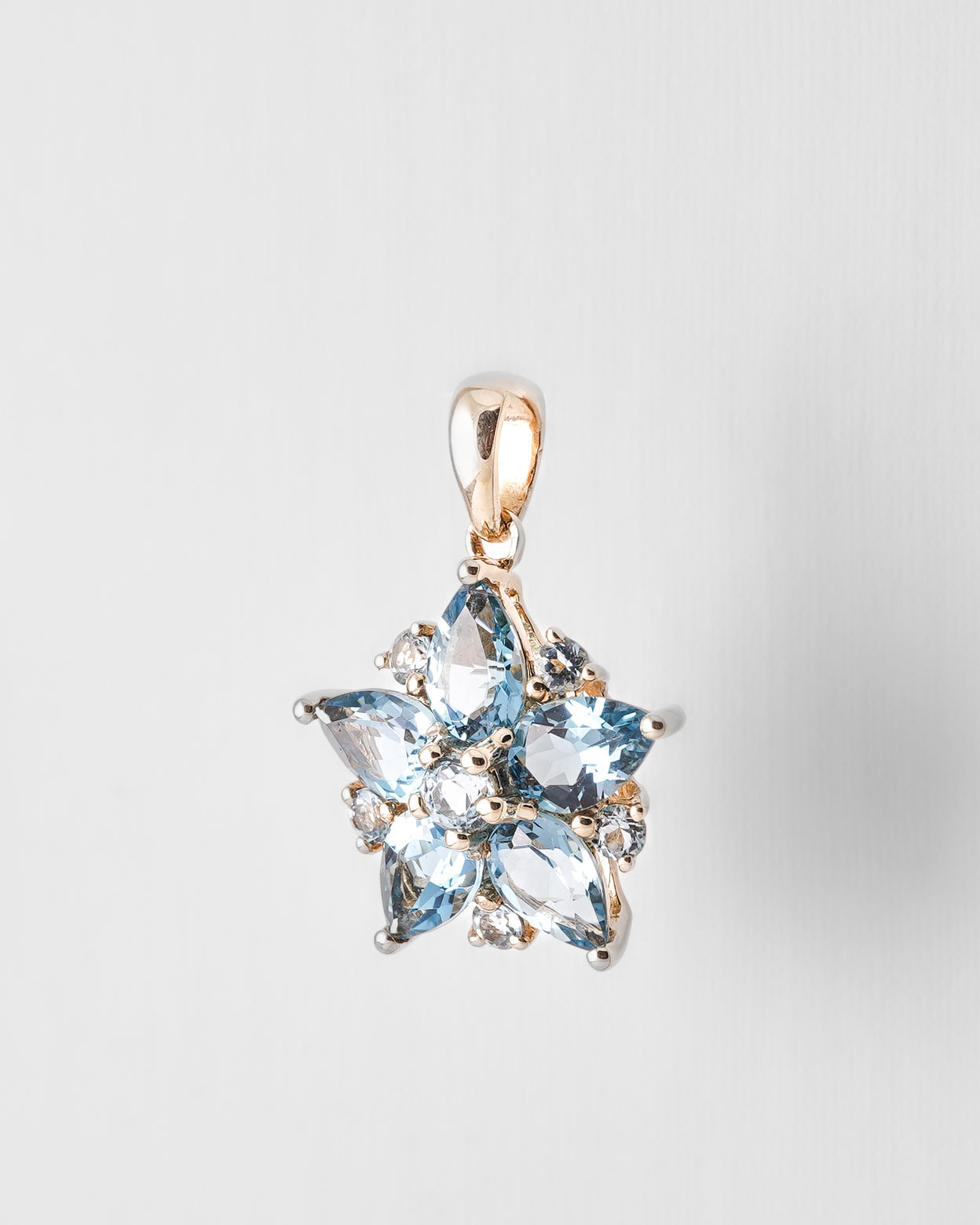 Ysera | Vintage Blauwe Topaas Cluster Hanger