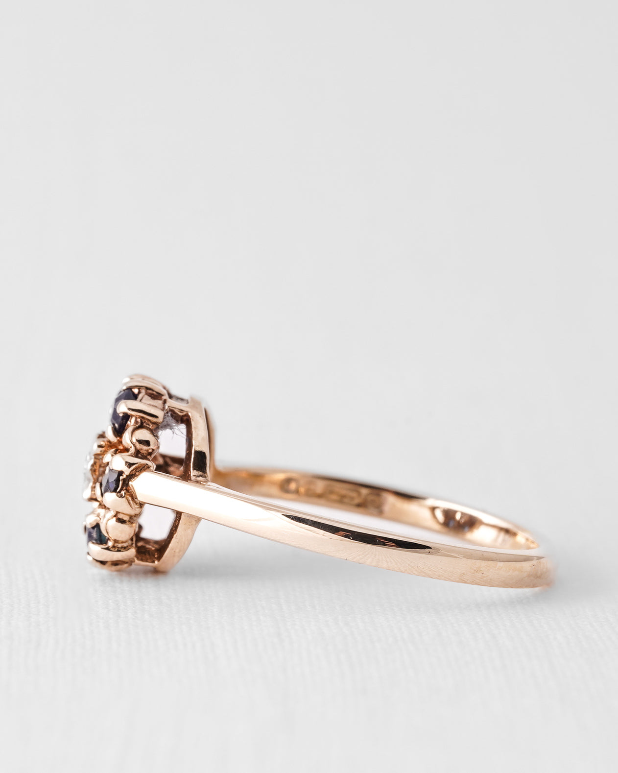 Hiannah | Vintage Saffier & Diamant Dress Ring
