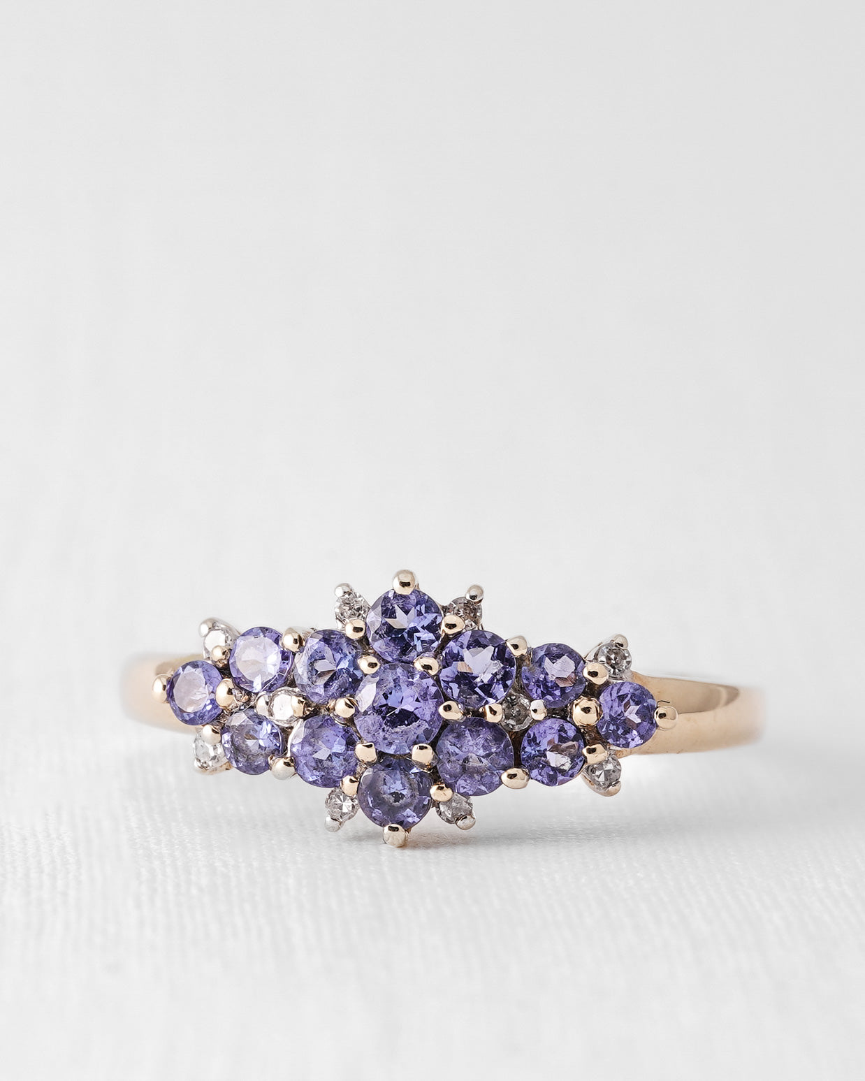 Teralyn | Vintage Tanzaniet & Diamant Cluster RIng