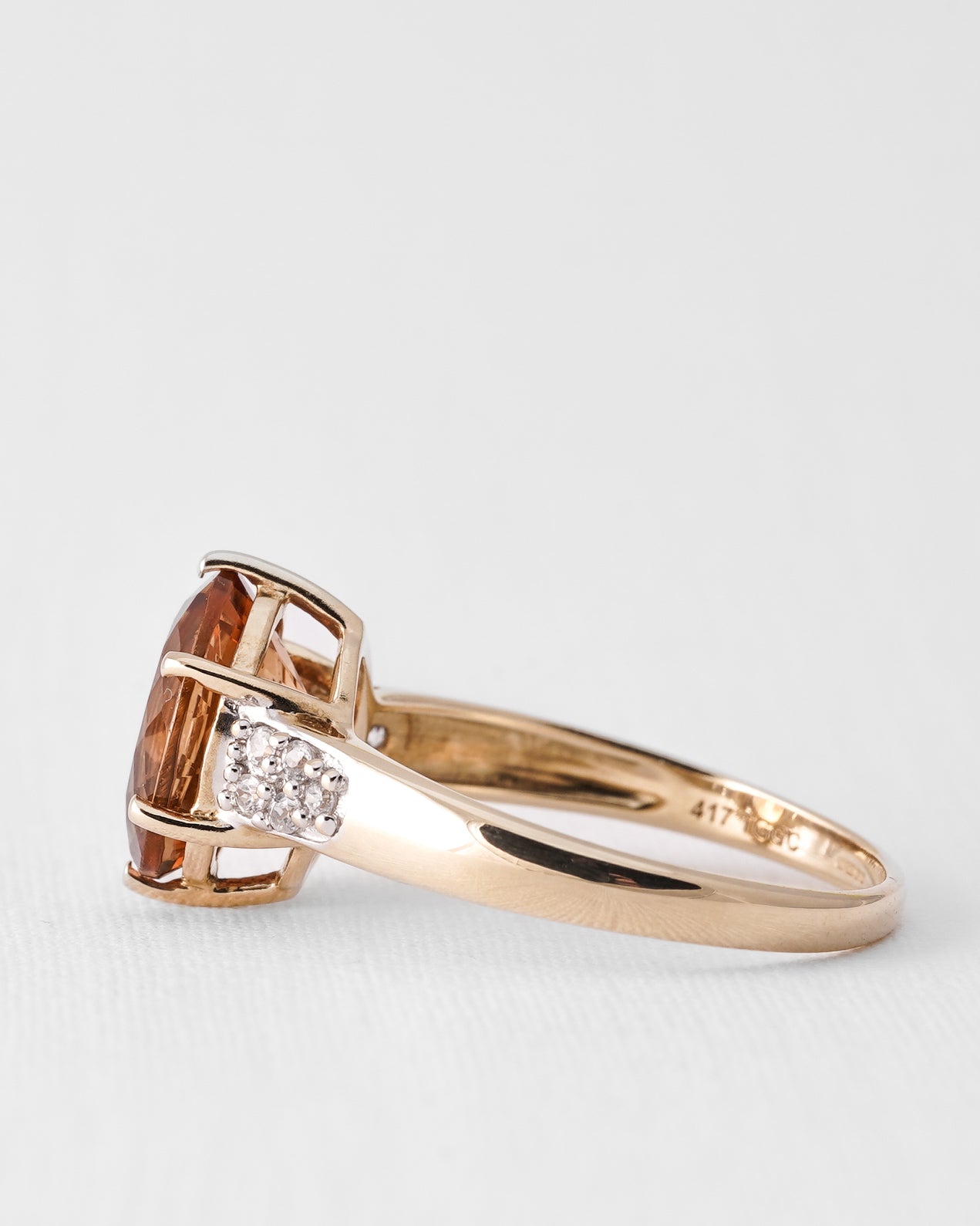 Solandra | Vintage Kwarts & Witte Saffier Dress Ring