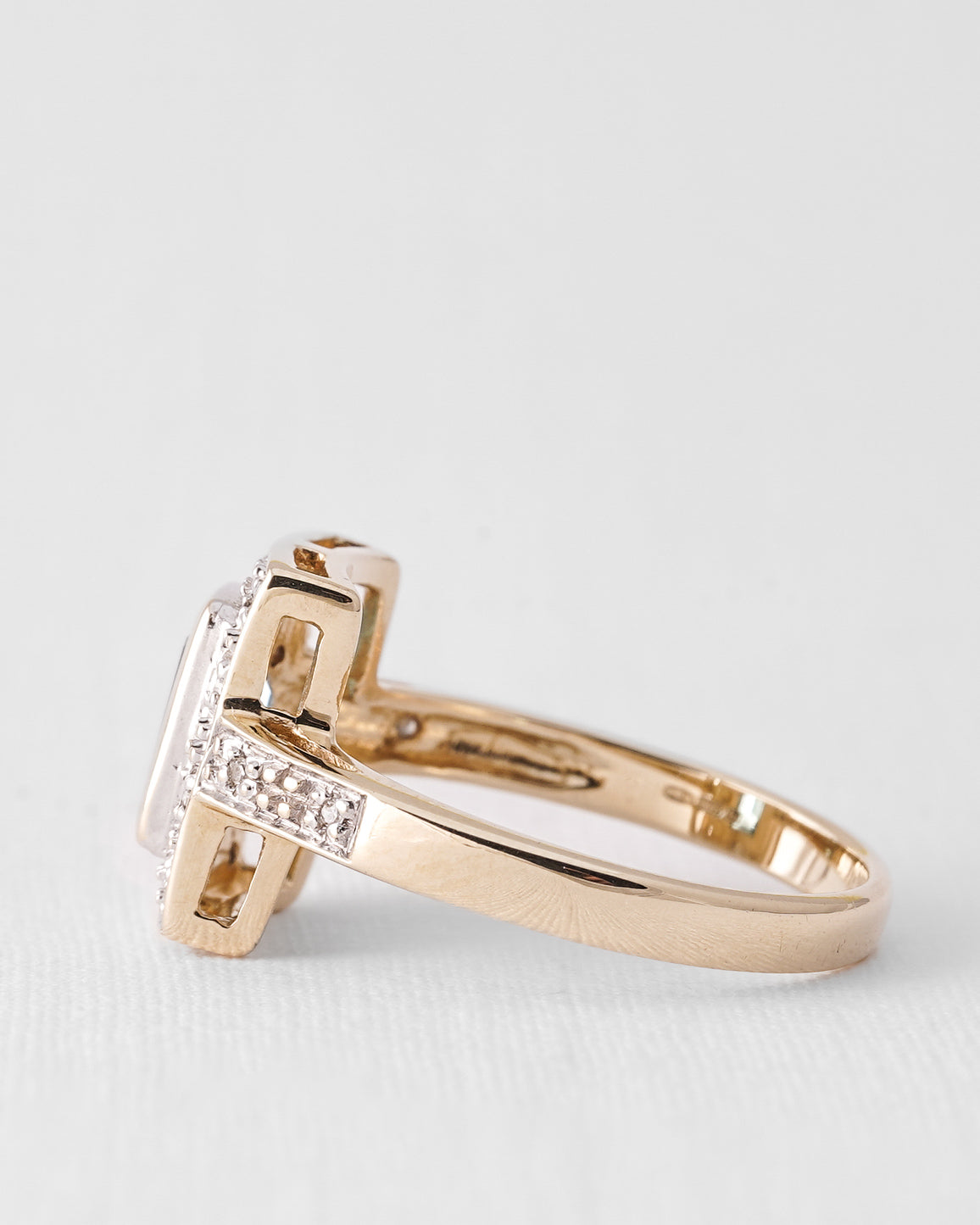 Evelianne | Vintage Topaz & Diamond Halo Ring