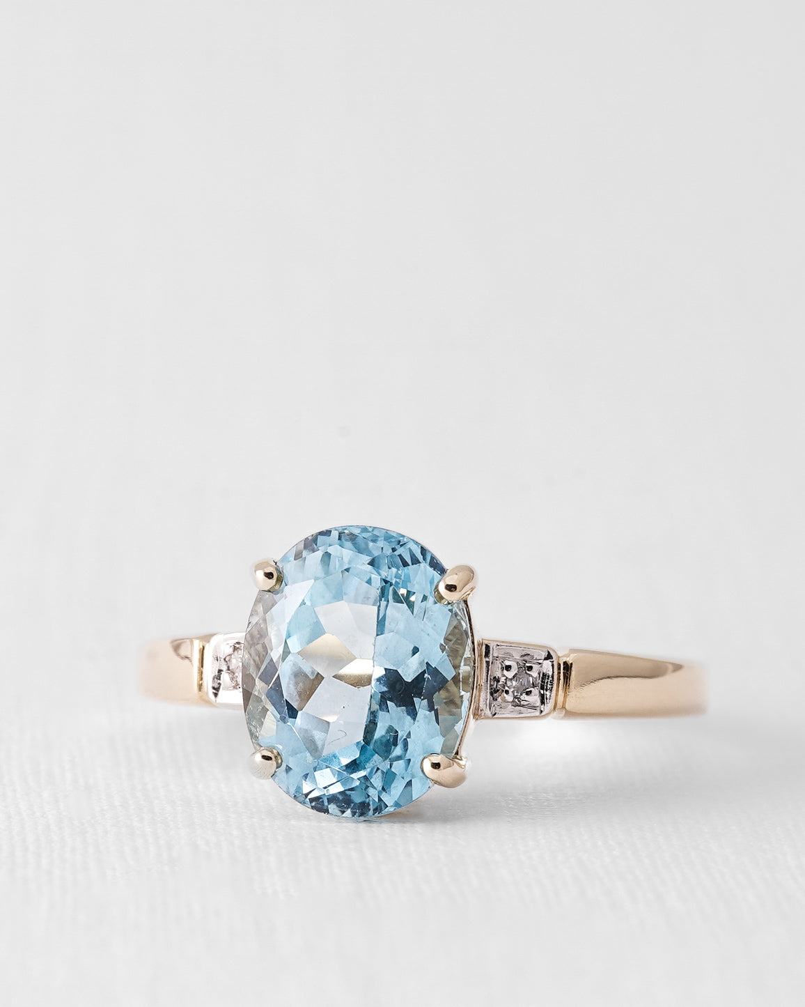 Daphne | Vintage Topaas & Diamant Solitair Ring