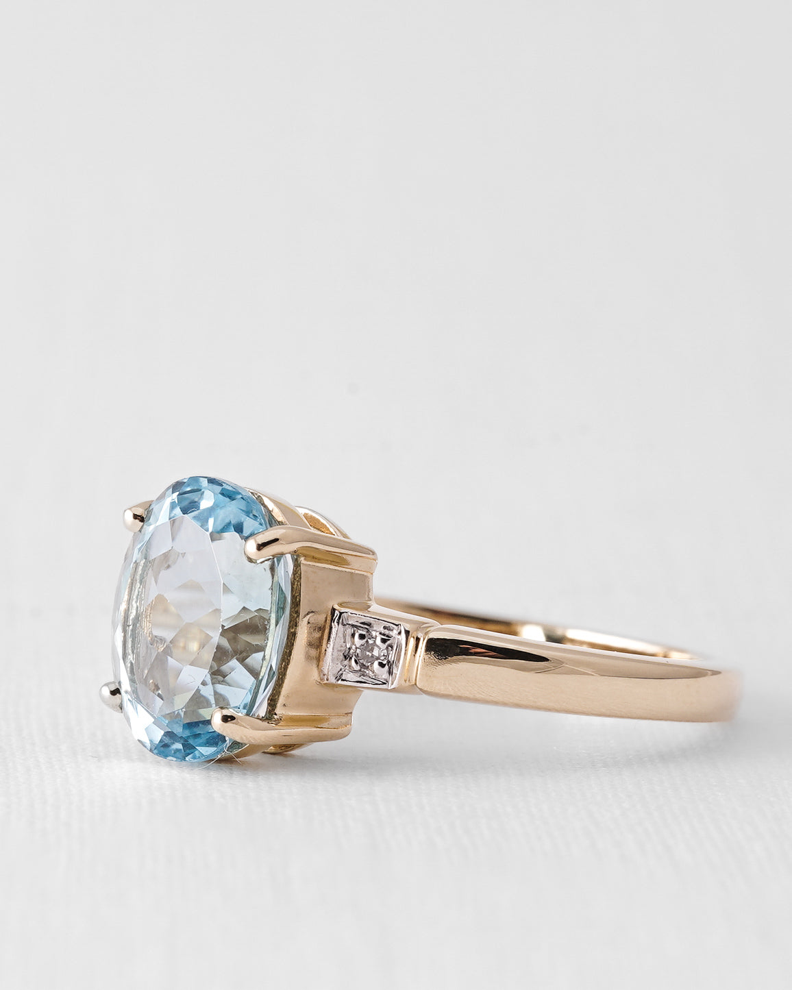 Daphne | Vintage Topaas & Diamant Solitair Ring