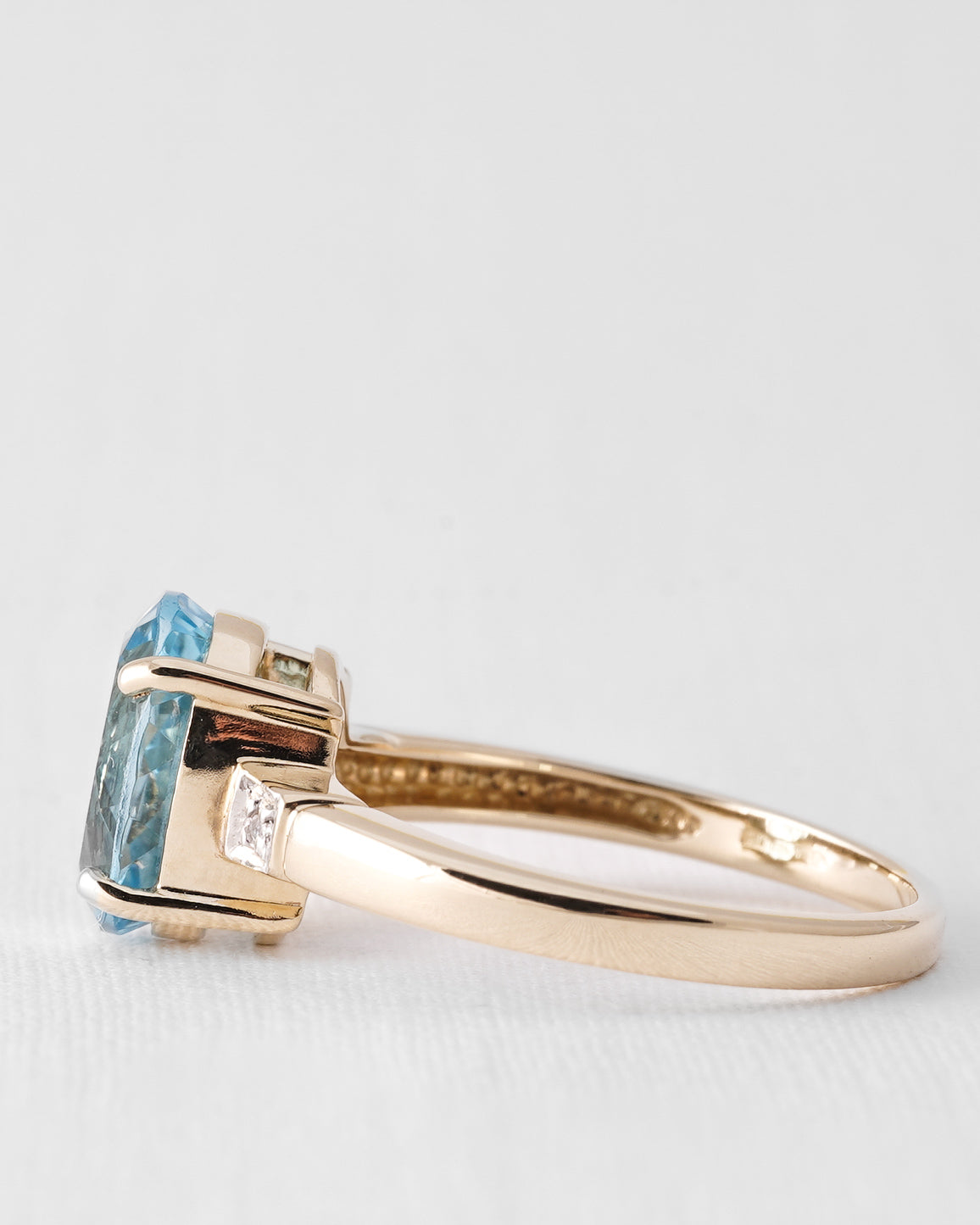 Daphne | Vintage Topaas & Diamant Solitair Ring