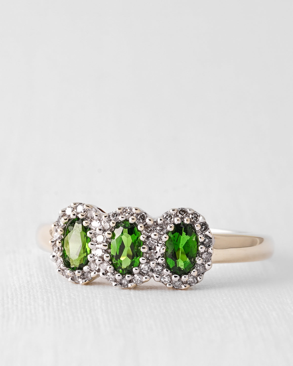 Liora | Vintage Diopsiet & Diamant Driesteen Ring