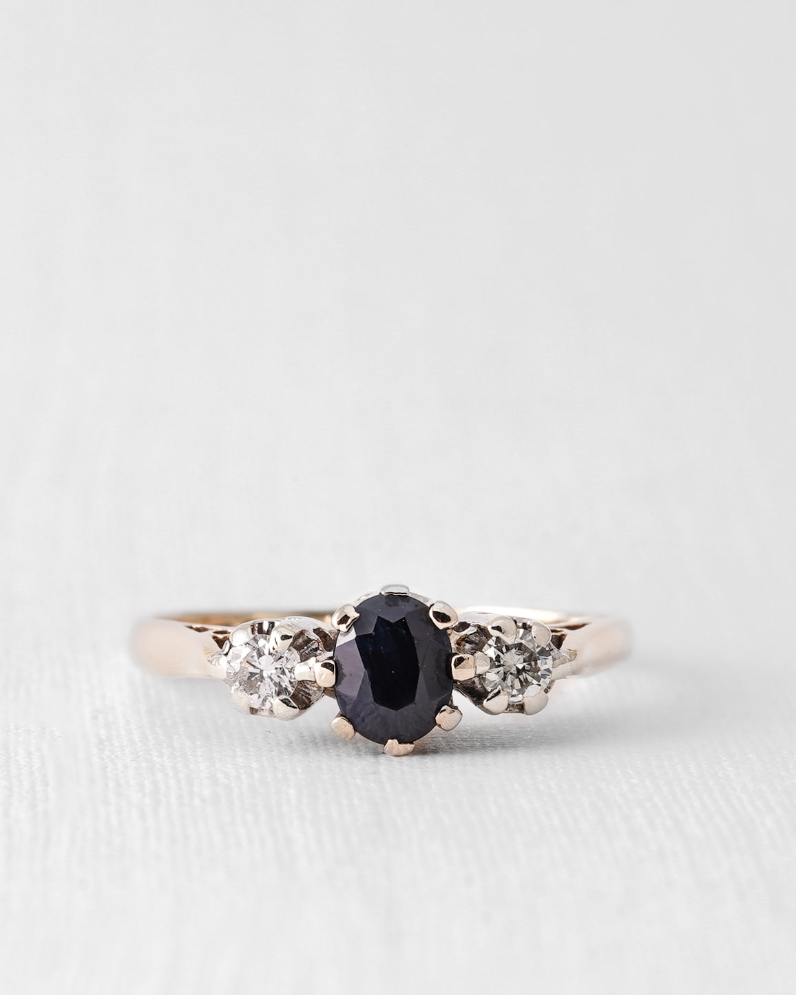 Selindra | Vintage Saffier & Diamant Cluster Ring