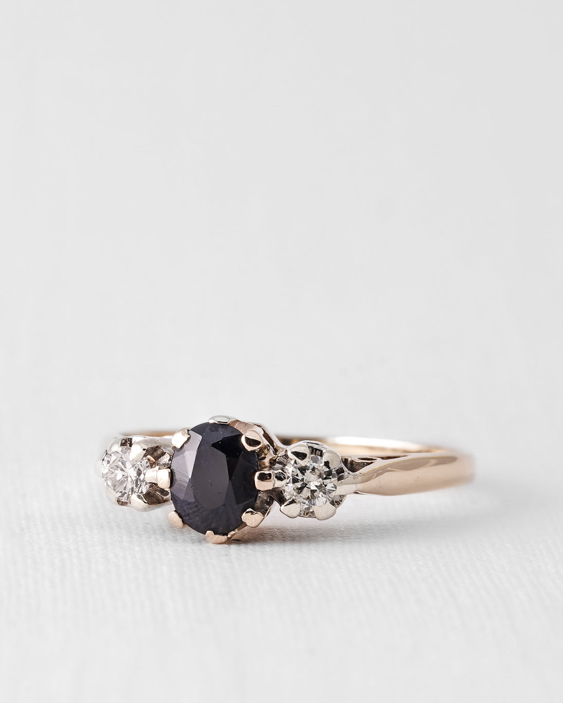Selindra | Vintage Saffier & Diamant Cluster Ring