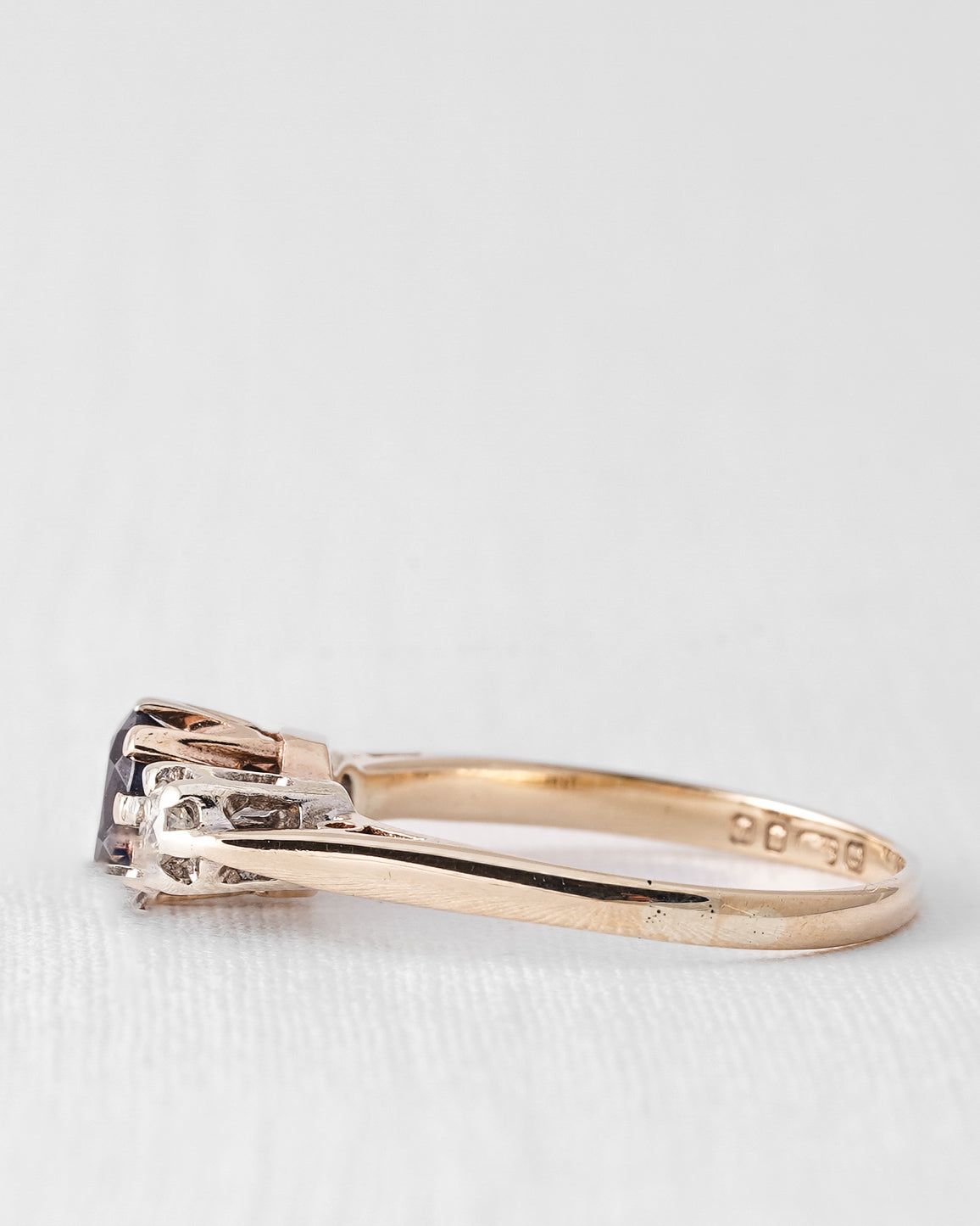 Selindra | Vintage Saffier & Diamant Cluster Ring