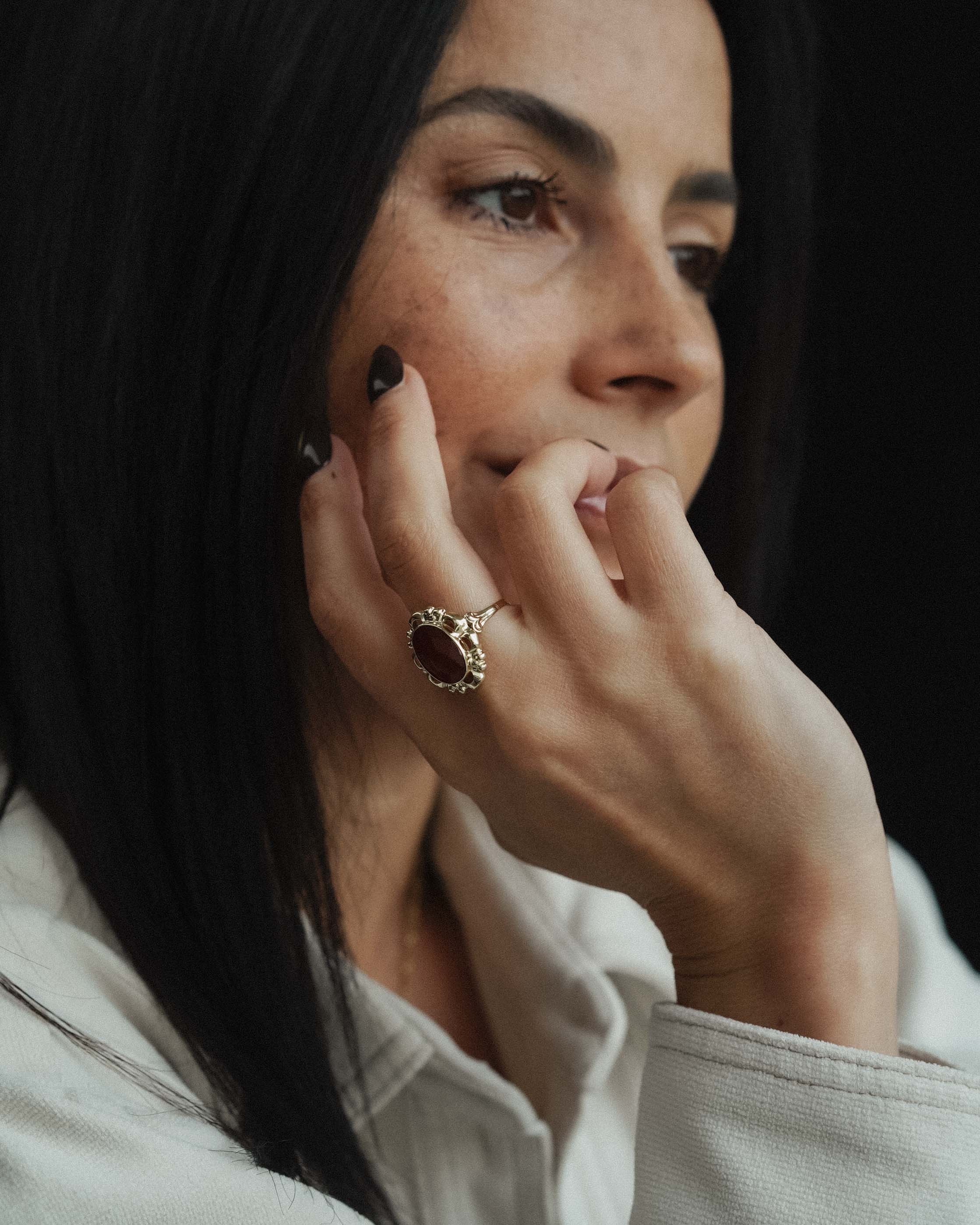 Aven | 14K Granaat Statement Ring