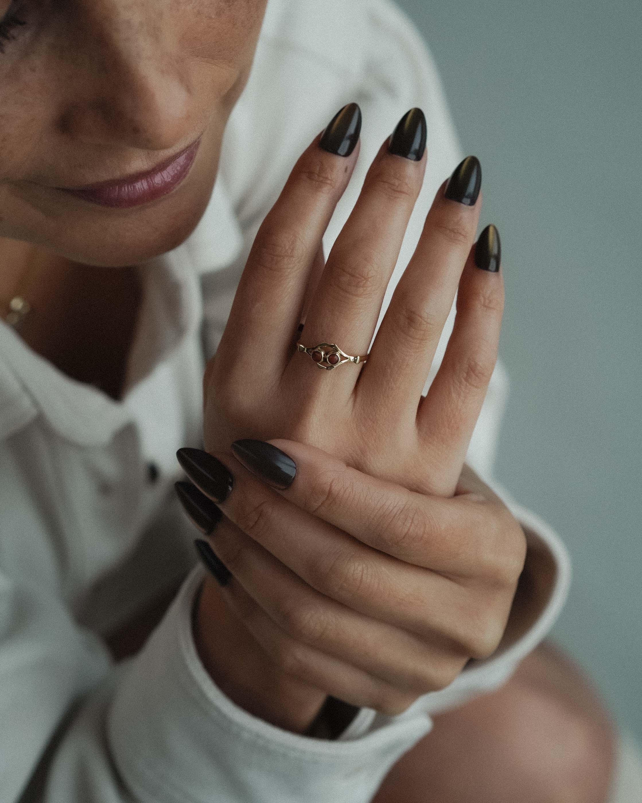 Sian | 14K Briljant & Granaat Filigree Ring