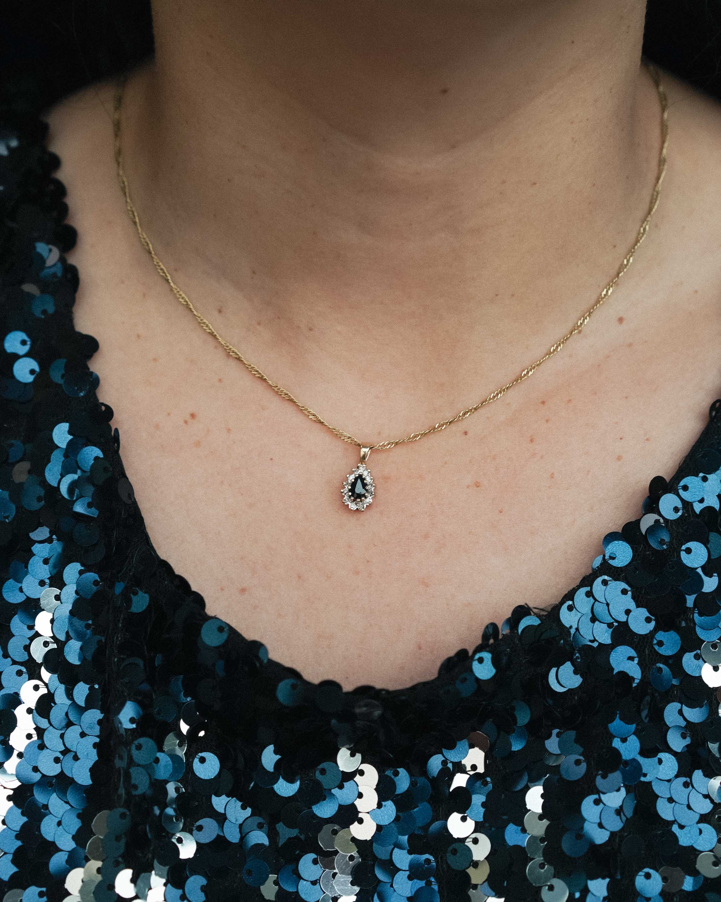 Anita | Vintage Saffier & Diamant Hanger