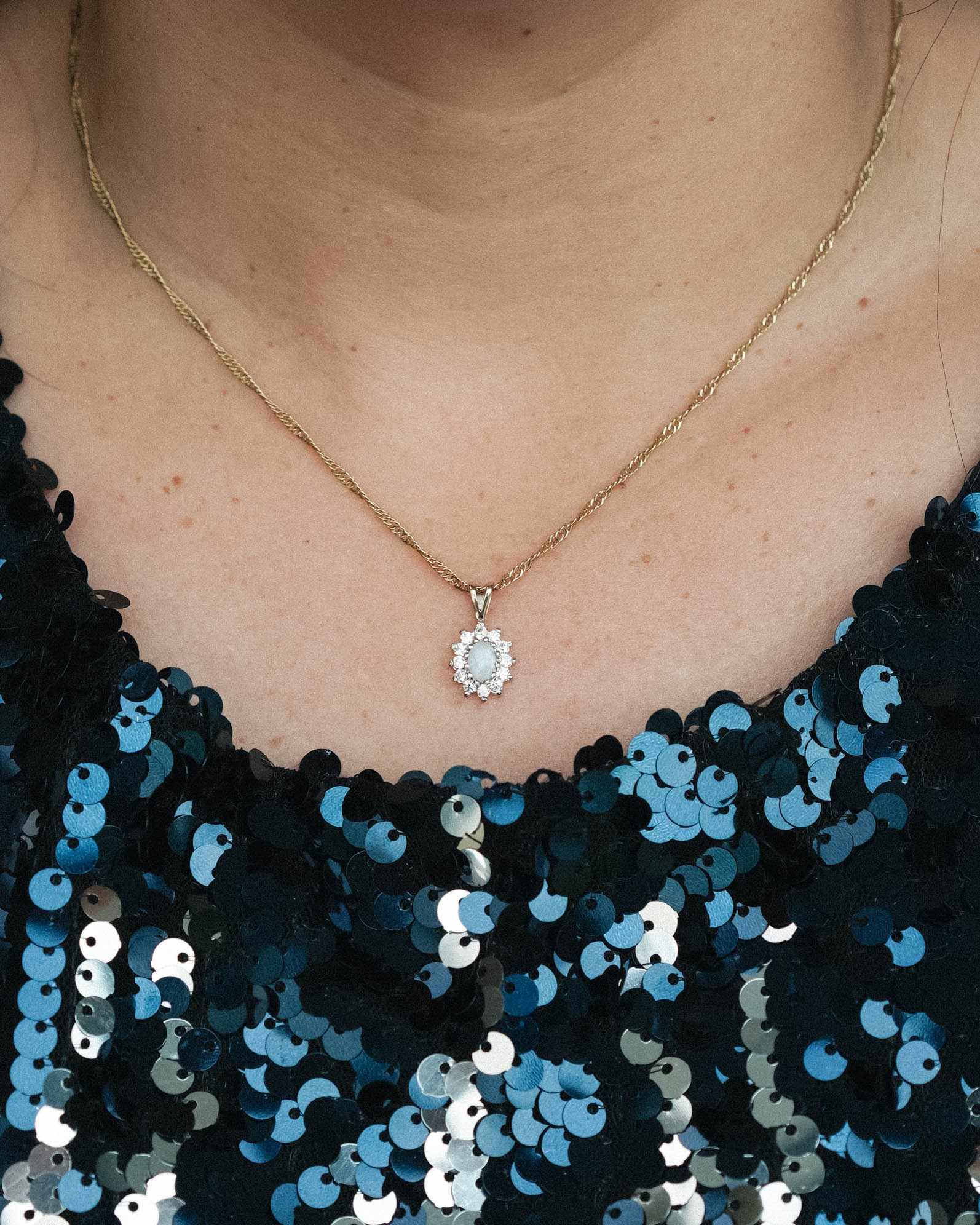 Seliora | Vintage Opaal & CZ Hanger