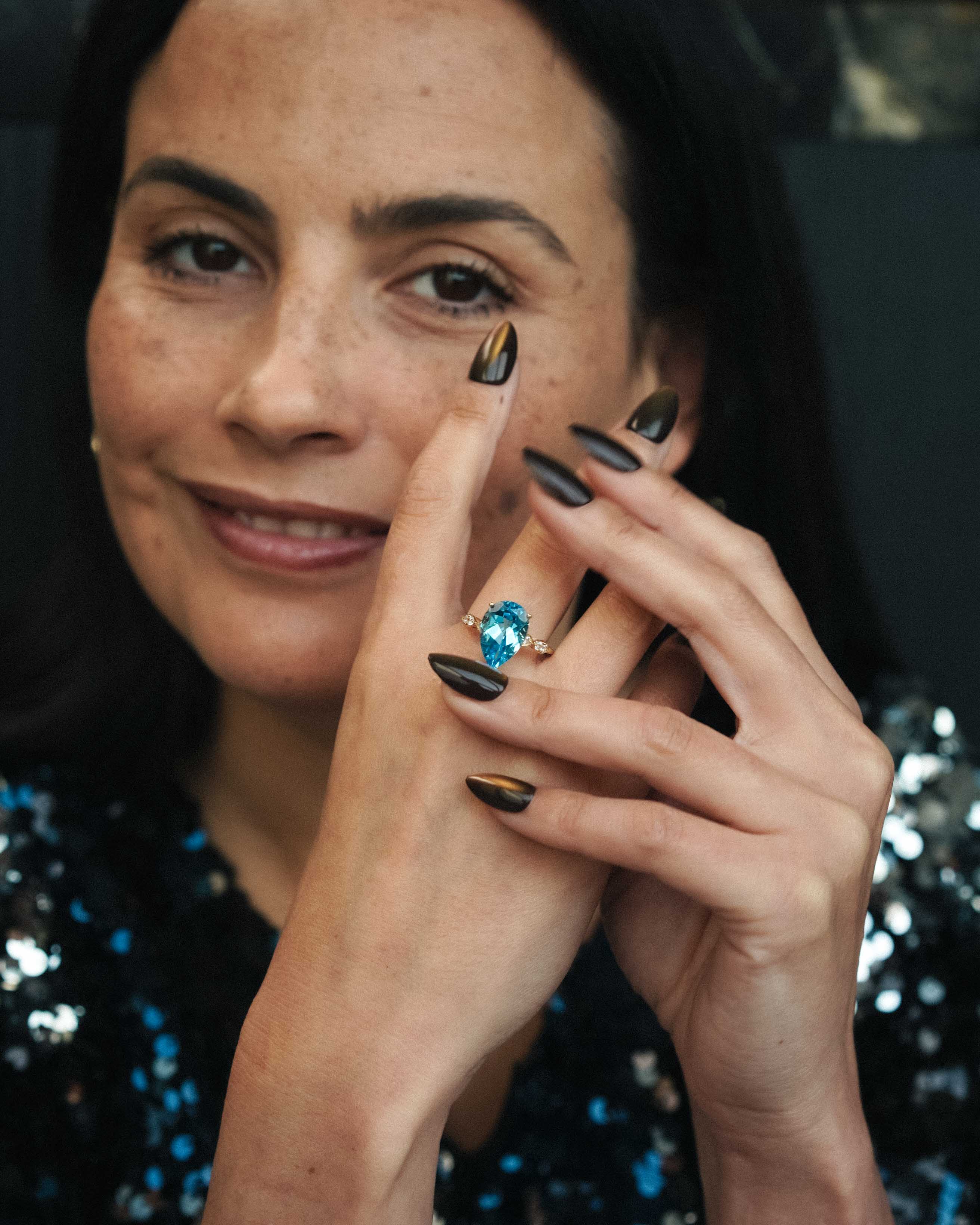 Nalora | Vintage Blauwe Topaas Dress Ring