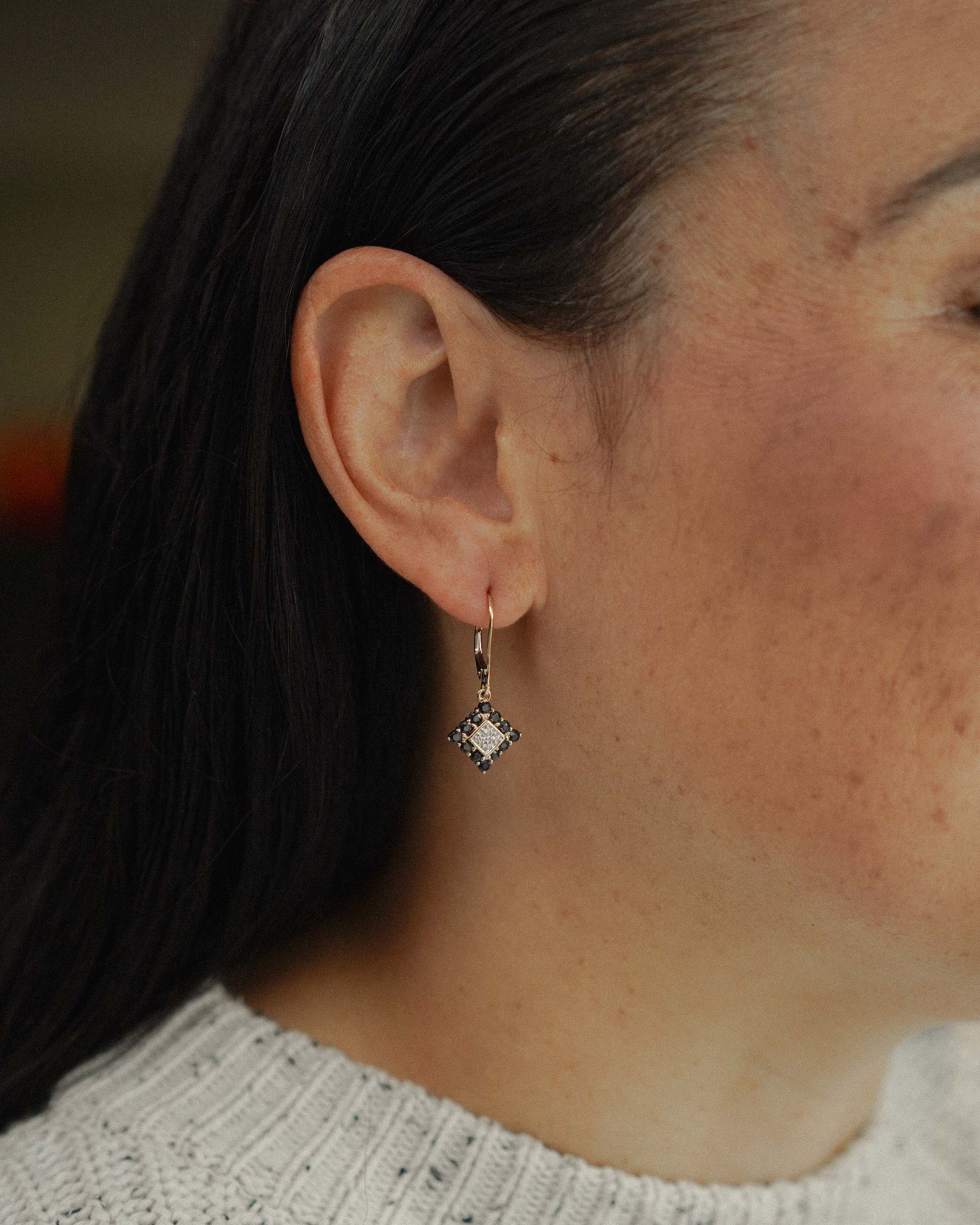 Valentina | Vintage Saffier & Diamant Oorbellen