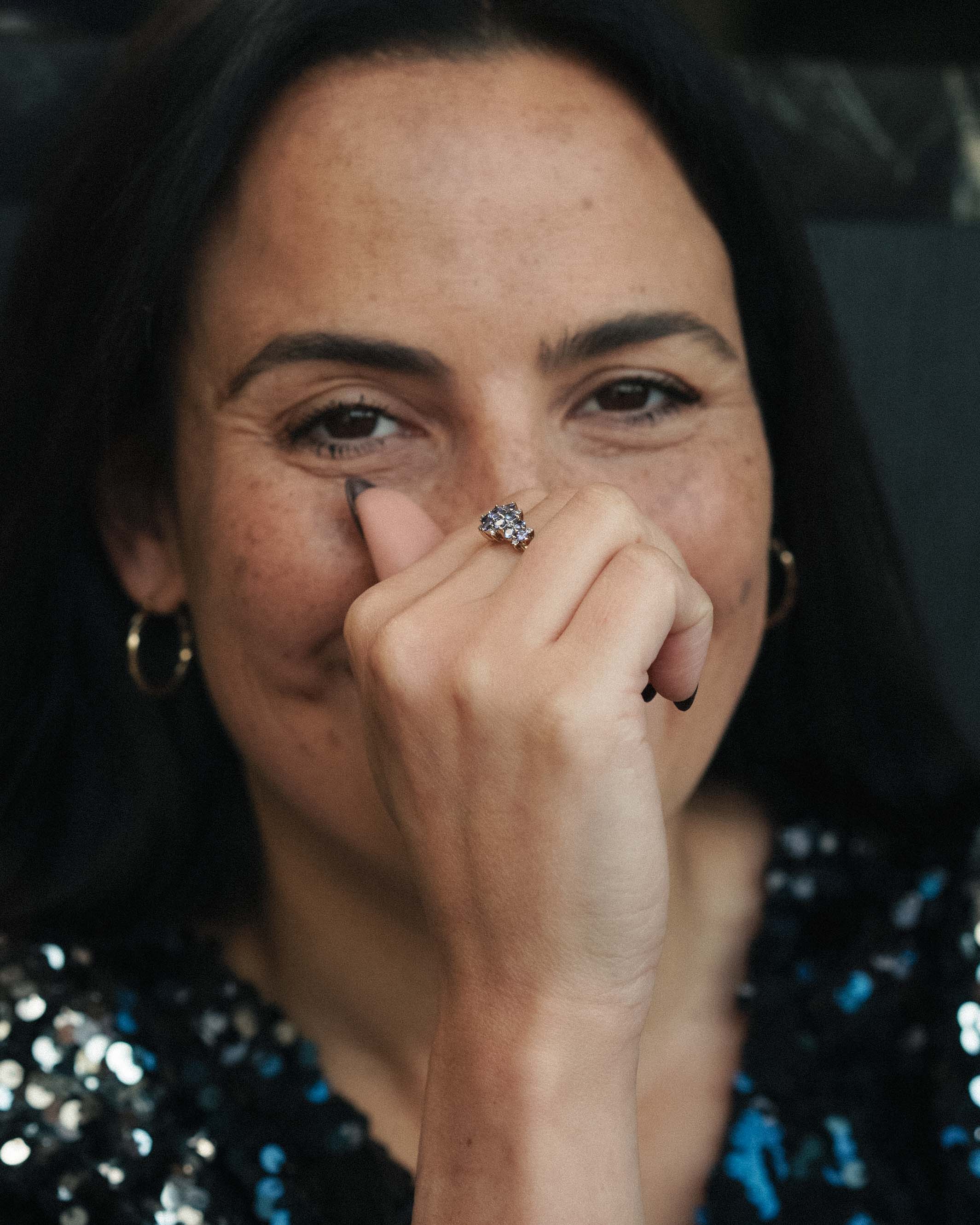 Teralyn | Vintage Tanzaniet & Diamant Cluster RIng