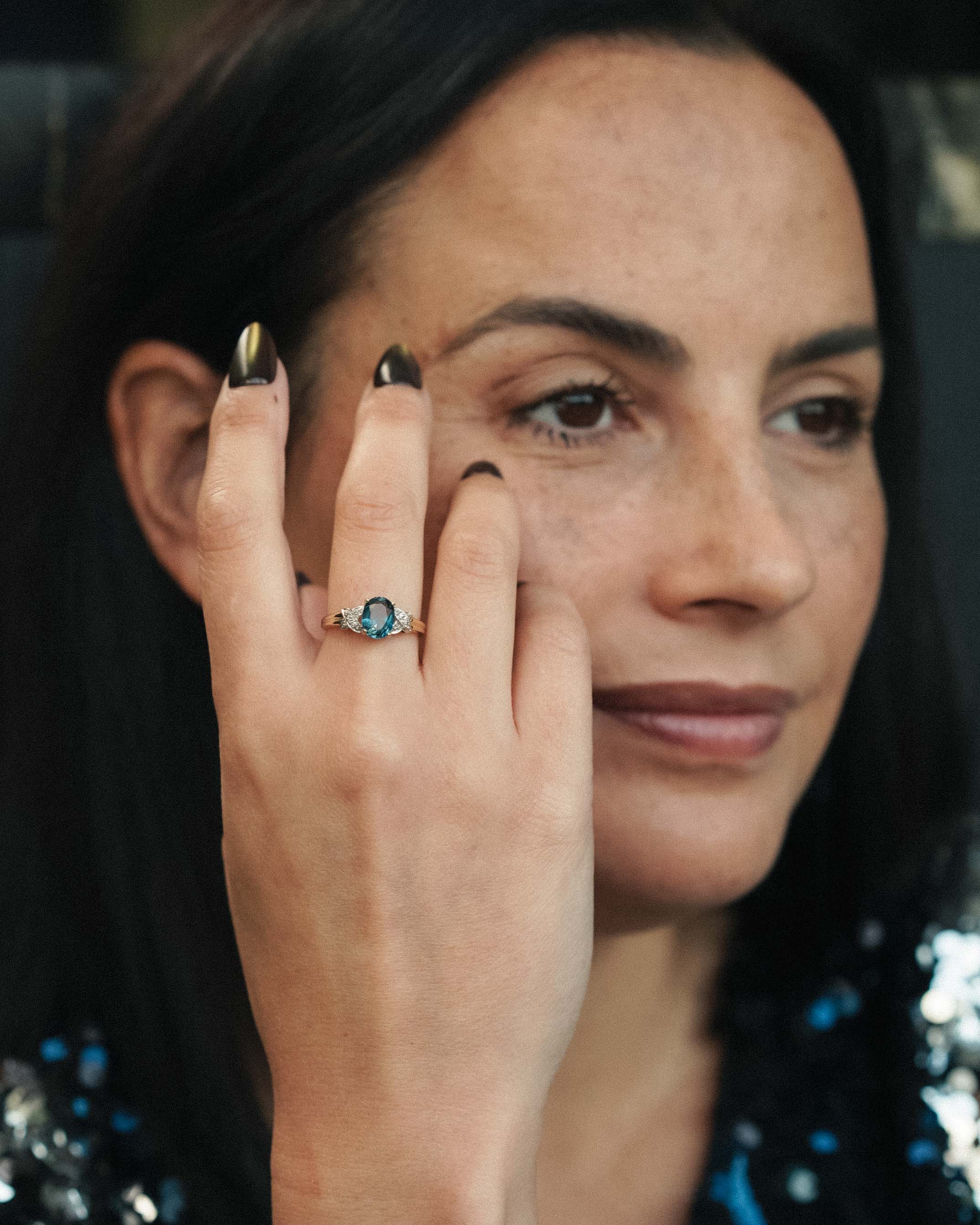 Elayne | Vintage Topaas Cluster & Diamant Details Ring