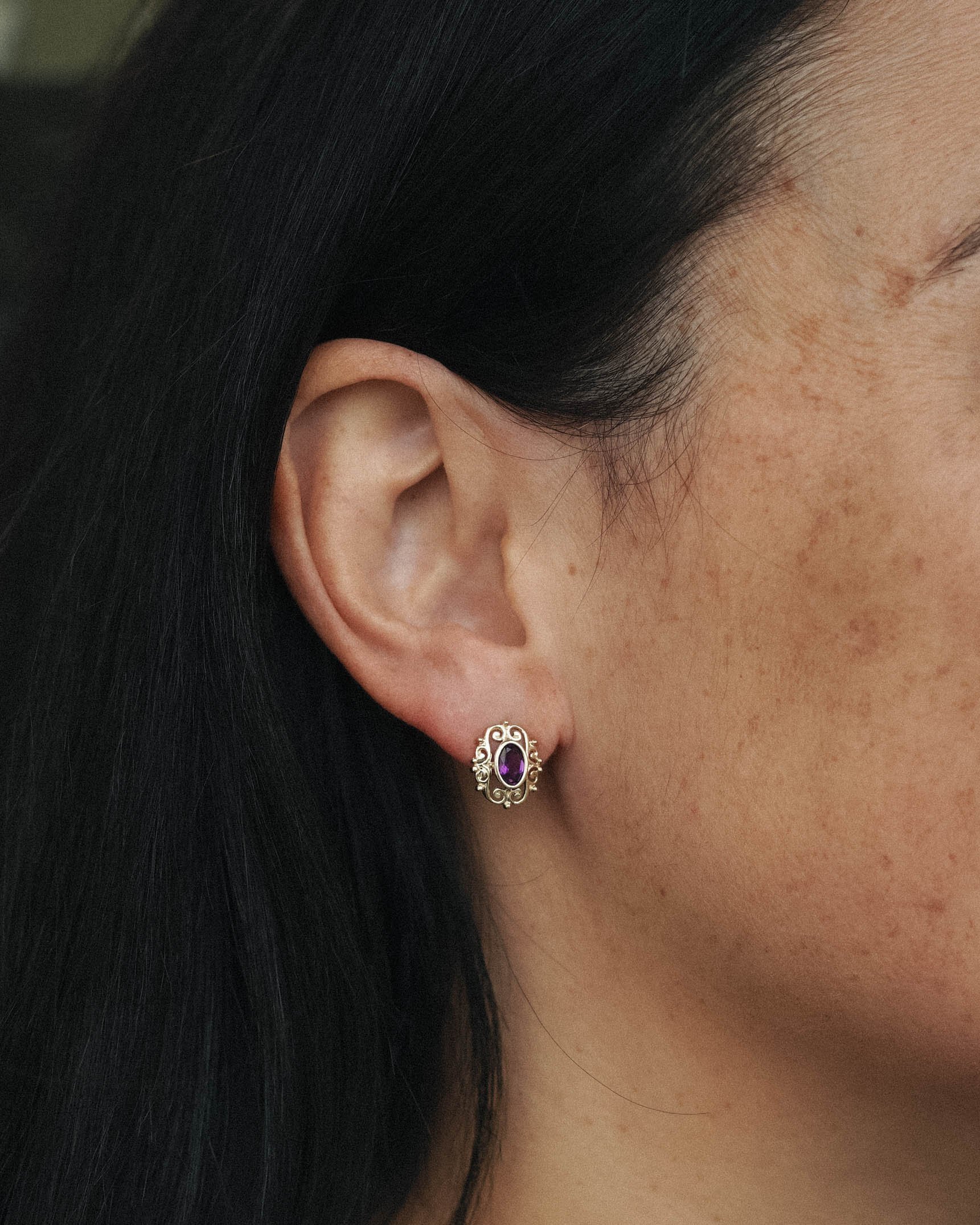 Aristea | Vintage Amethist Oorbellen