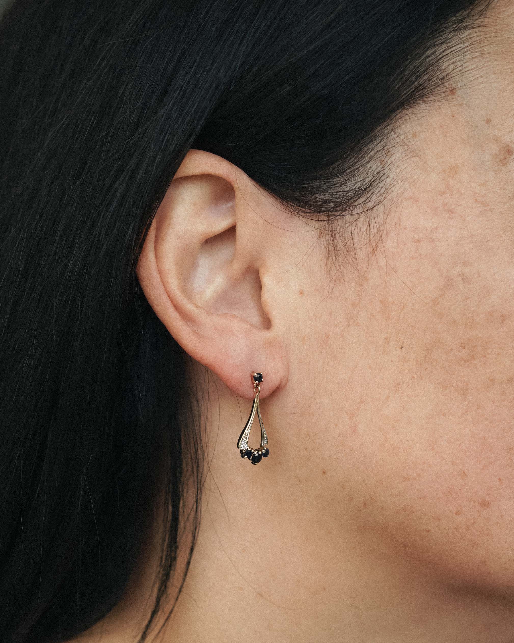 Ismeria | Vintage Saffier & Diamant Oorbellen