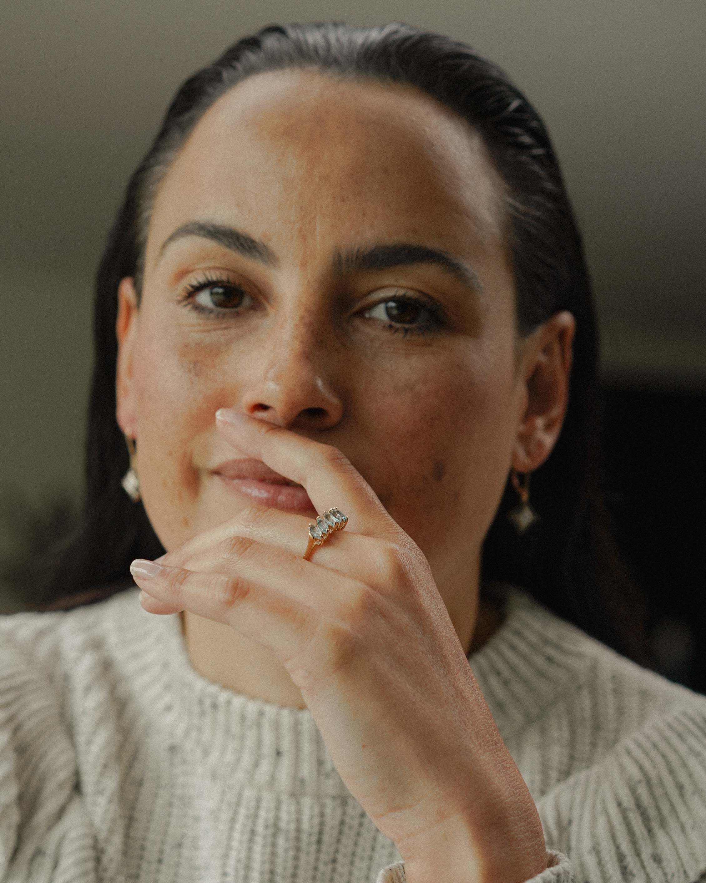Sabine | Vintage Topaas Vijfsteen Ring