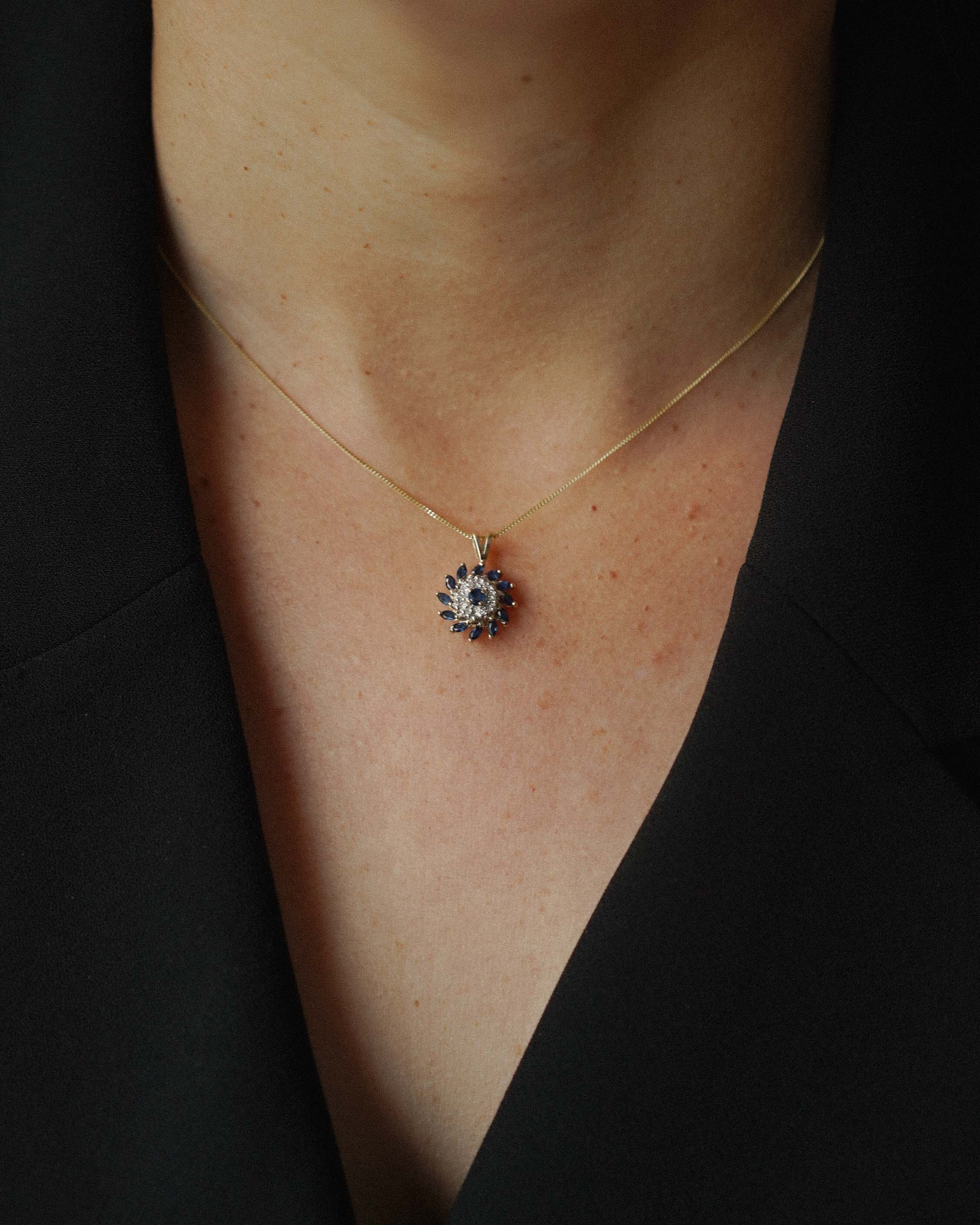 Isolde | Vintage Saffier & Diamant Hanger