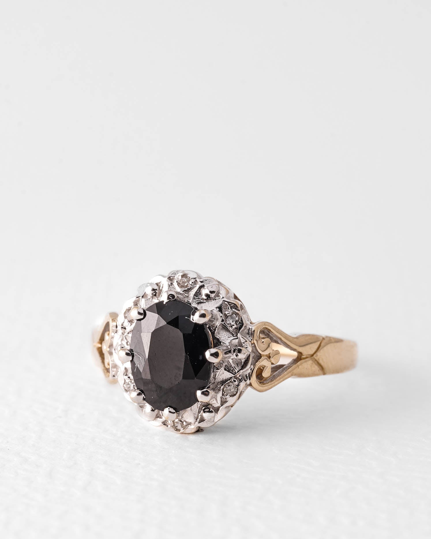 Zoë | Vintage Saffier & Diamant Cluster
