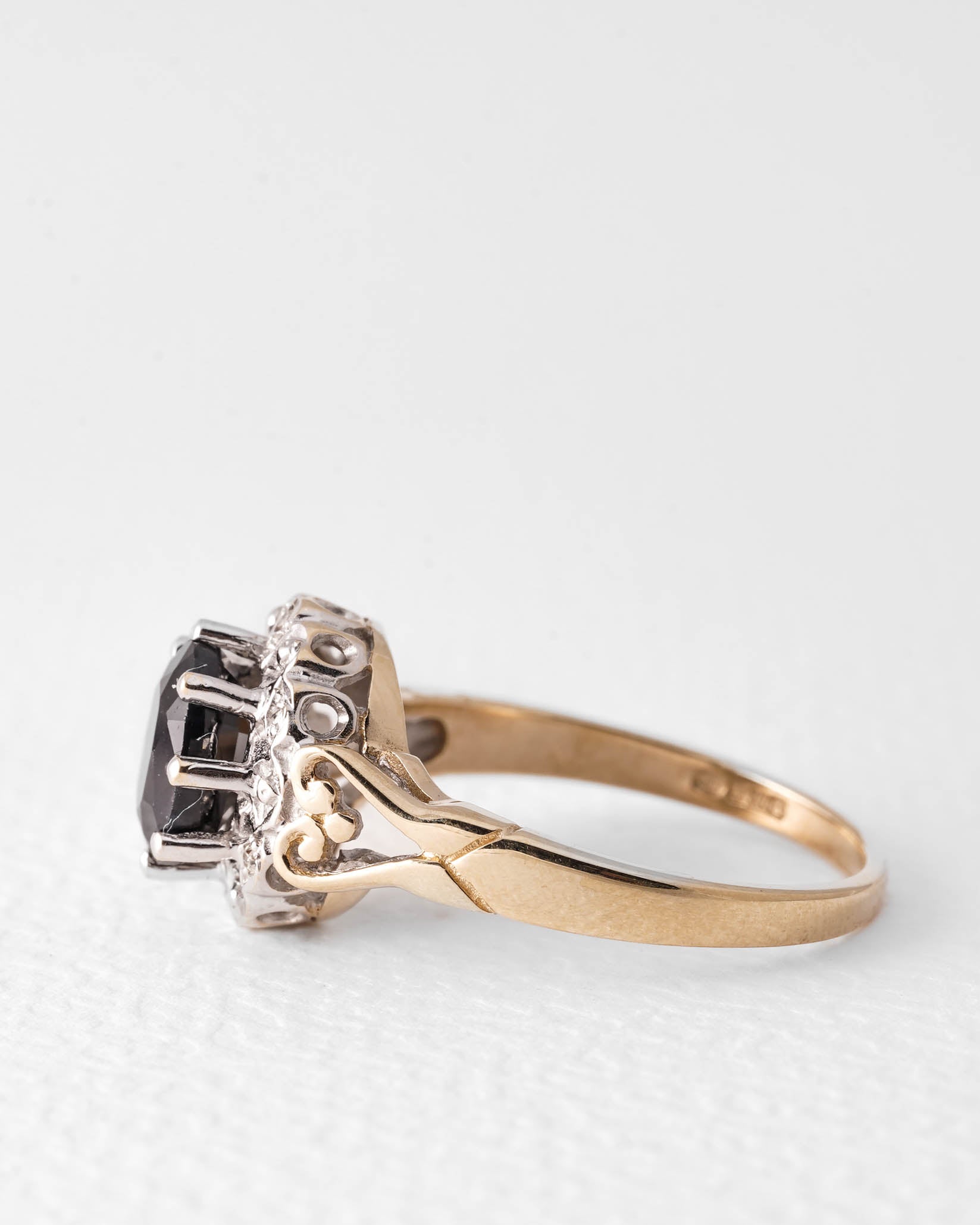 Zoë | Vintage Saffier & Diamant Cluster