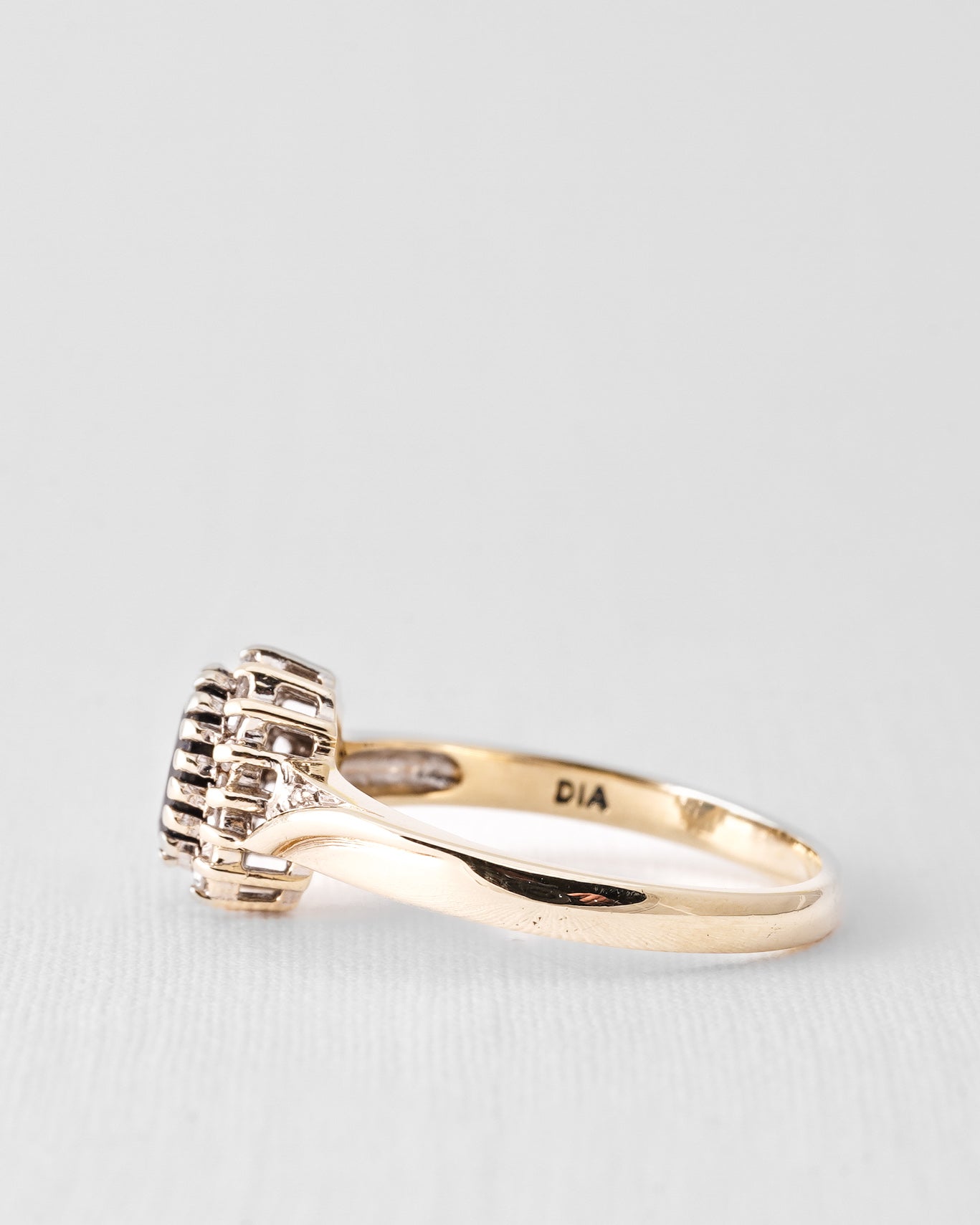 Delphine | Vintage Saffier & Diamant Halo Ring
