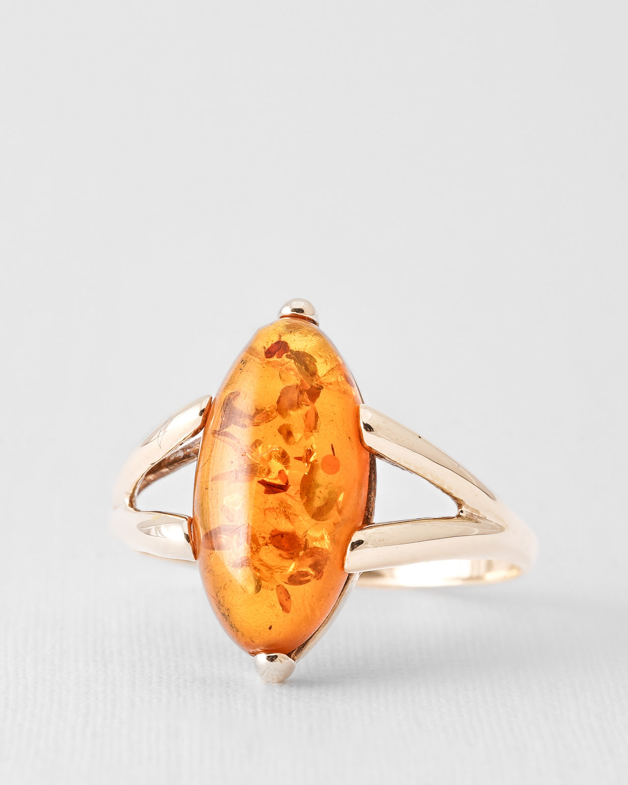 Camille | Vintage Amber Solitaire Ring