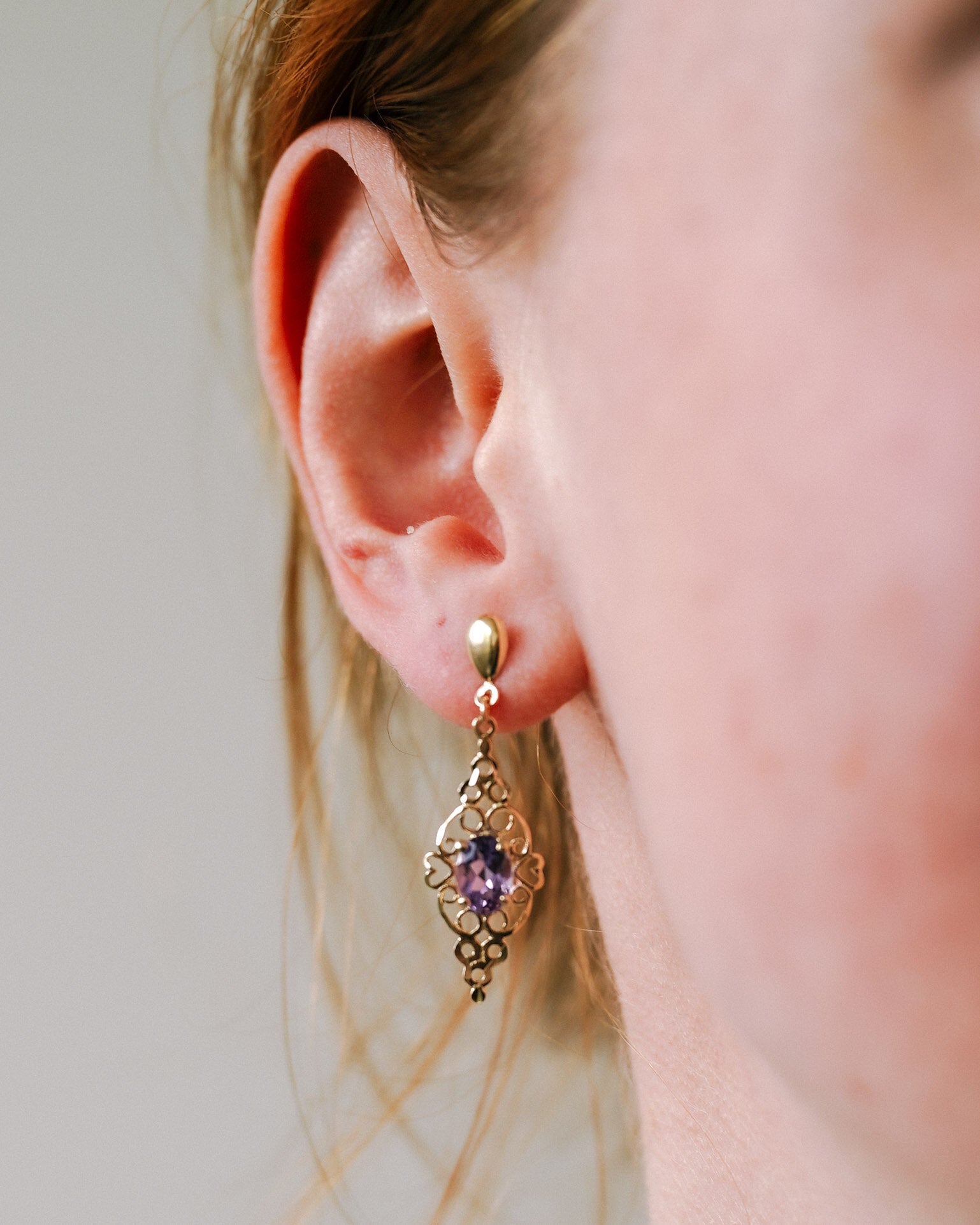 Oriane | Vintage Amethist Oorbellen