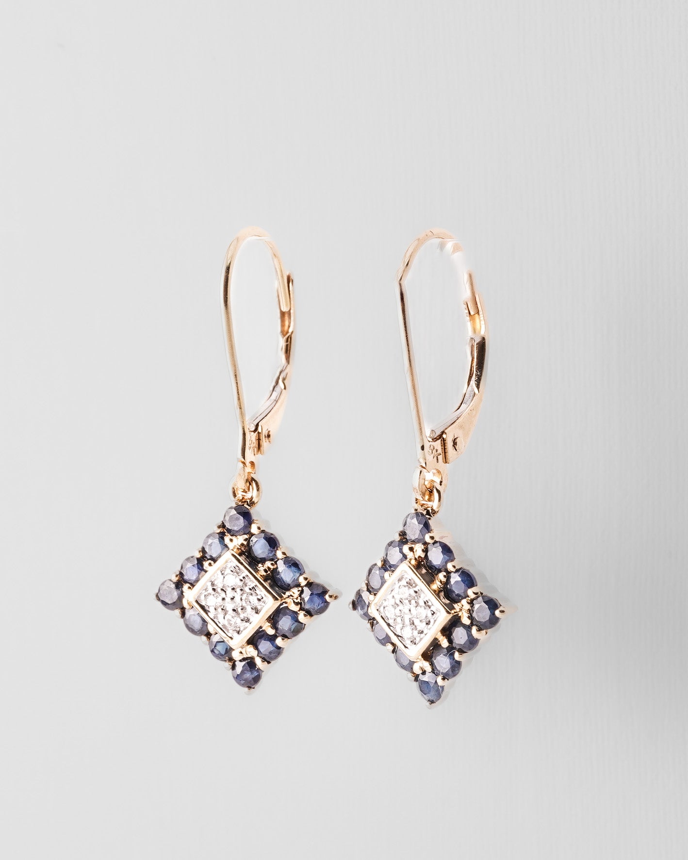Valentina | Vintage Saffier & Diamant Oorbellen