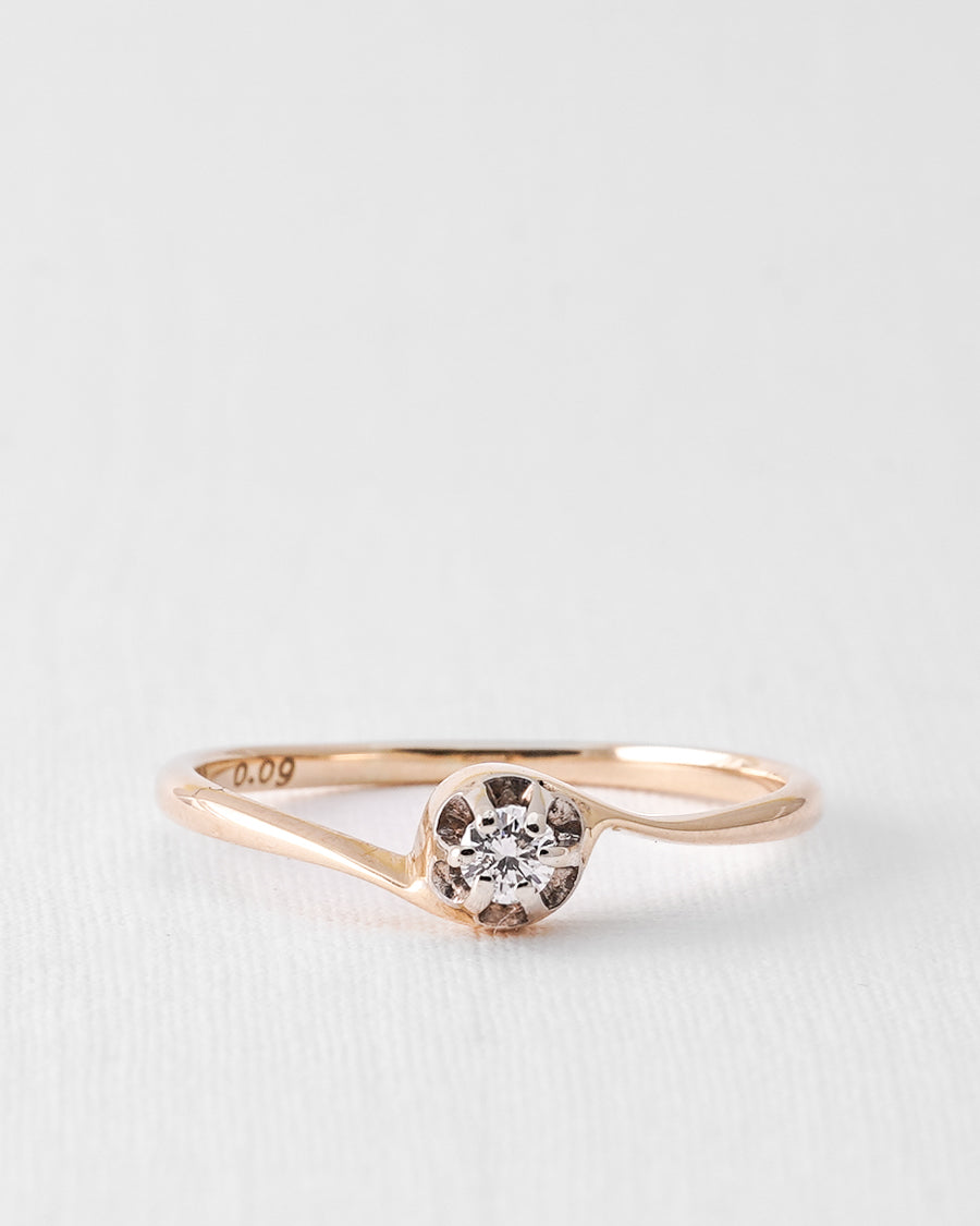 Sofia | 14K Yellow Gold & Brilliant (0.09ct) Ring