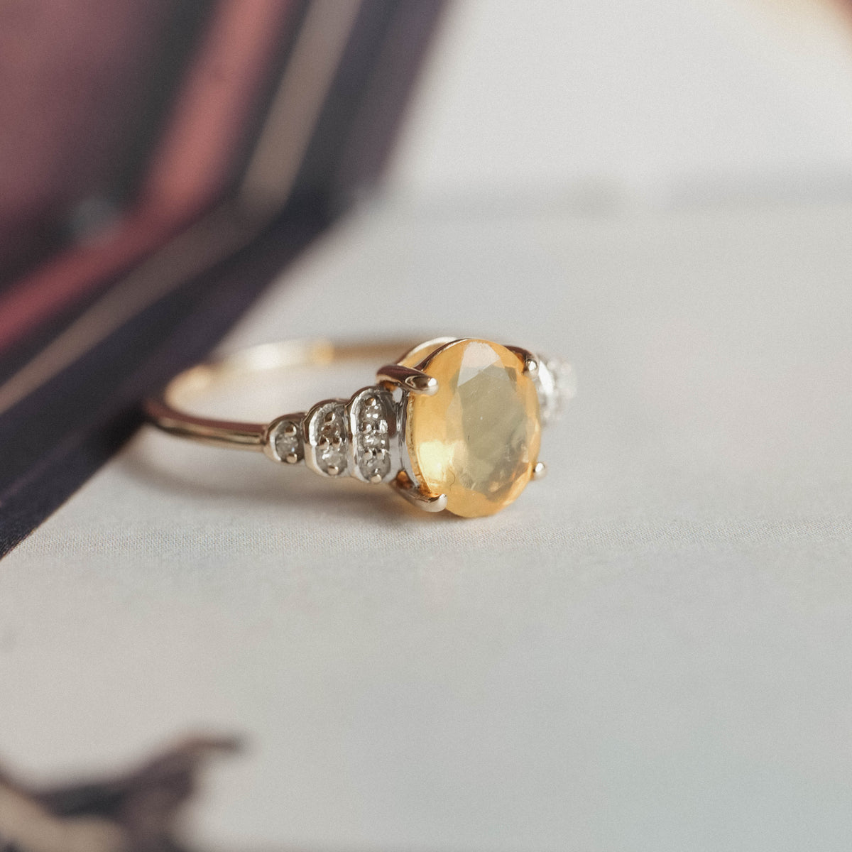 Ariana | Vintage Opaal en Diamant ring