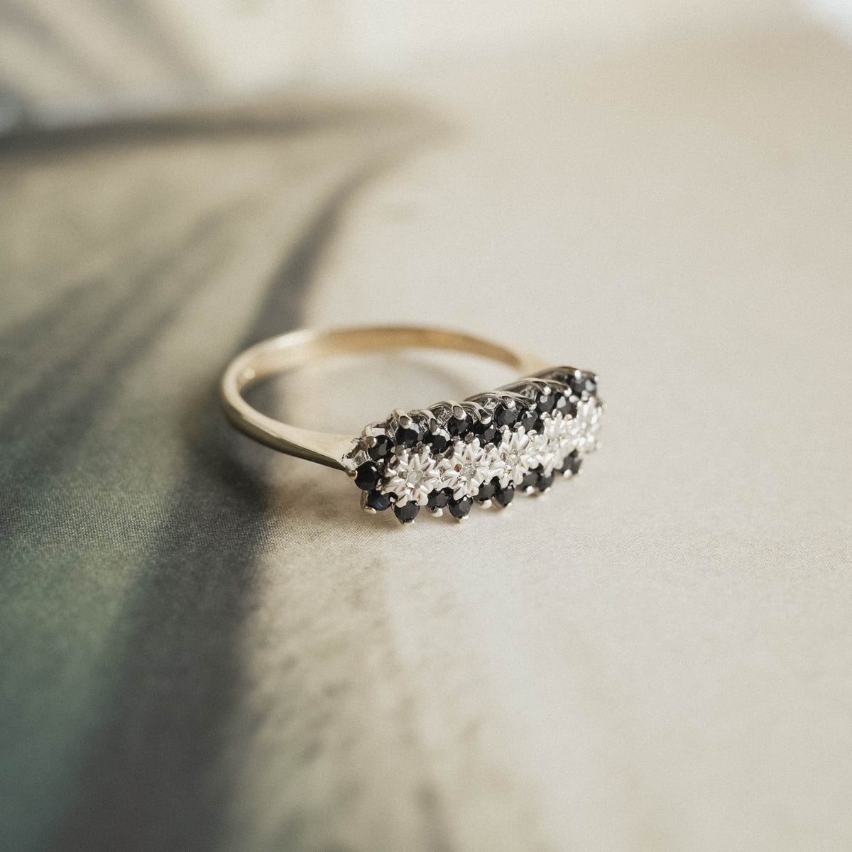 Agnès | Vintage Saffier en Diamant ring
