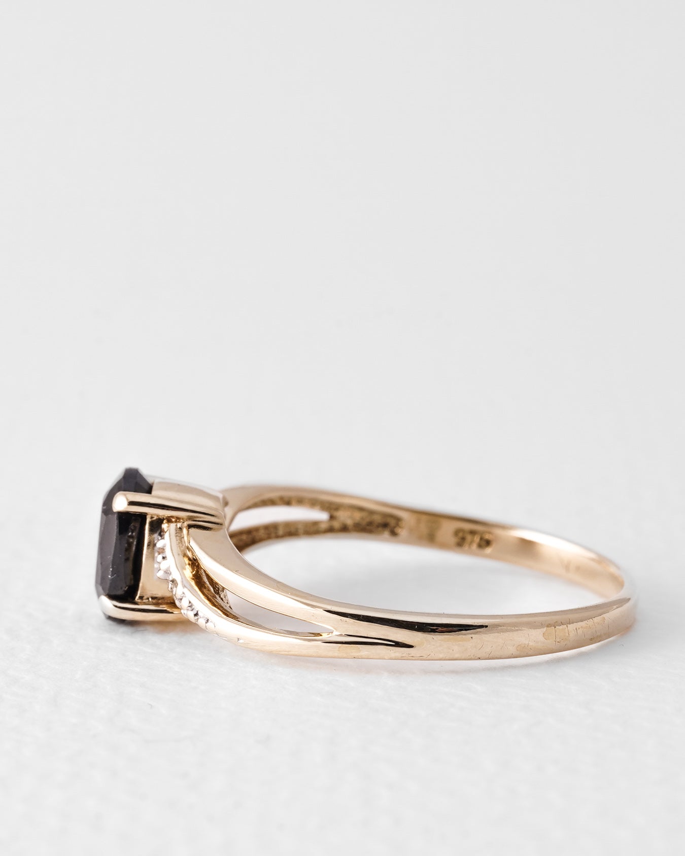Guusje | Vintage Saffier & Diamant Cluster Trilogie Ring