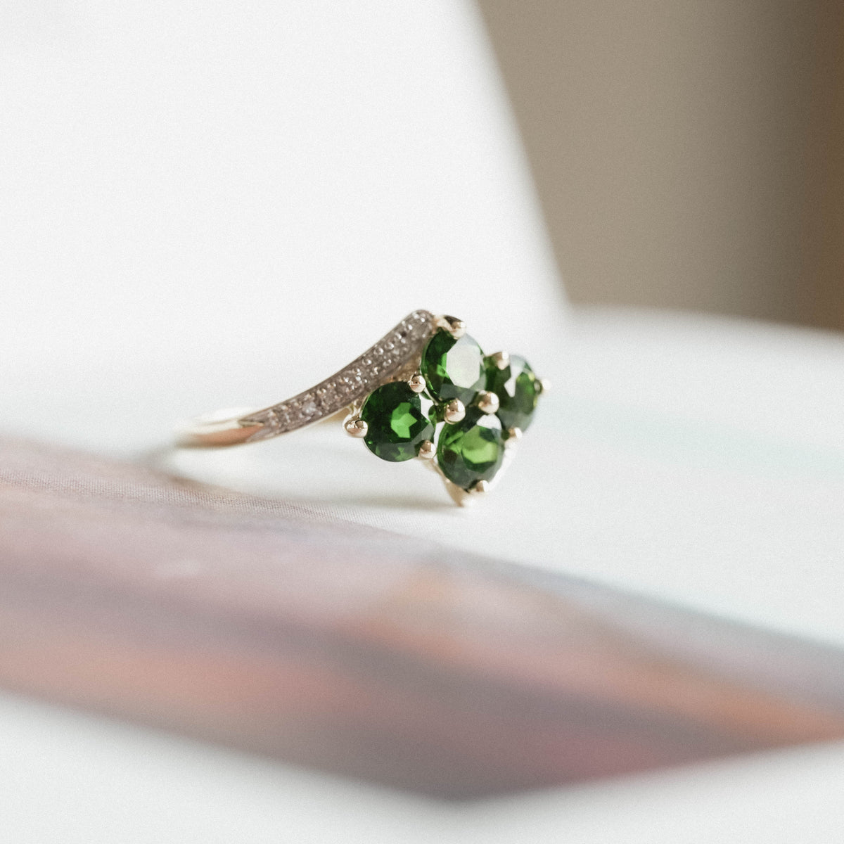 Sofie | Vintage Diopsiet en Diamant ring