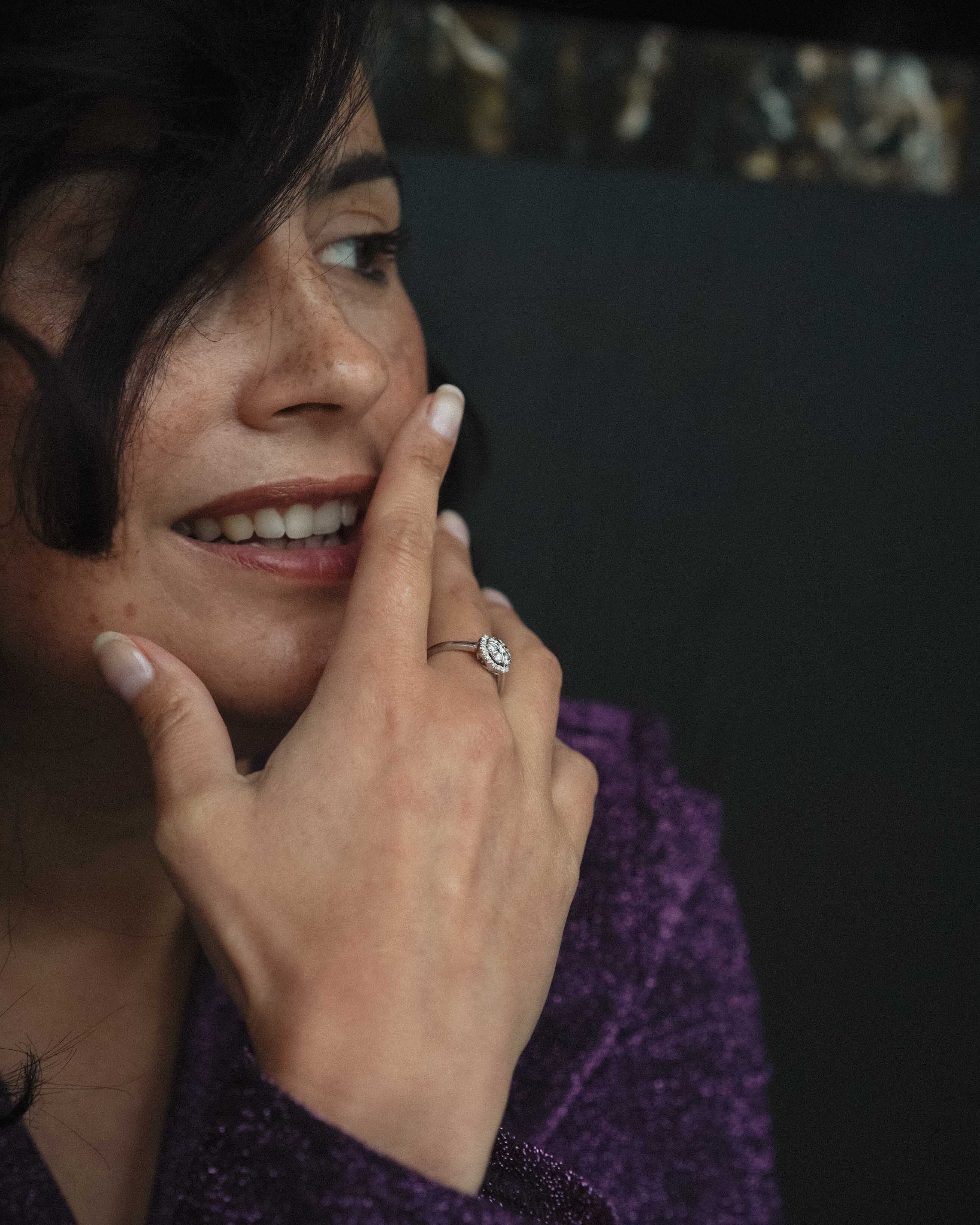 Clarina | 14K Witgoud & Diamant Brilliant (0.2ct) Cut Ring