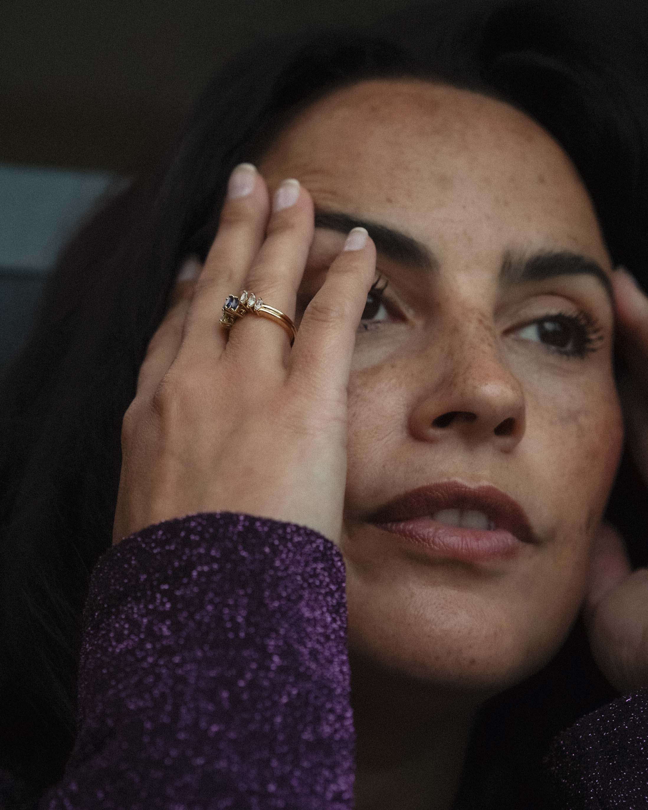 Seleste | 18K Geelgoud & Saffier Marquise (0.5ct) Cut & Diamant (0.65ct) Brilliant Cut Ring