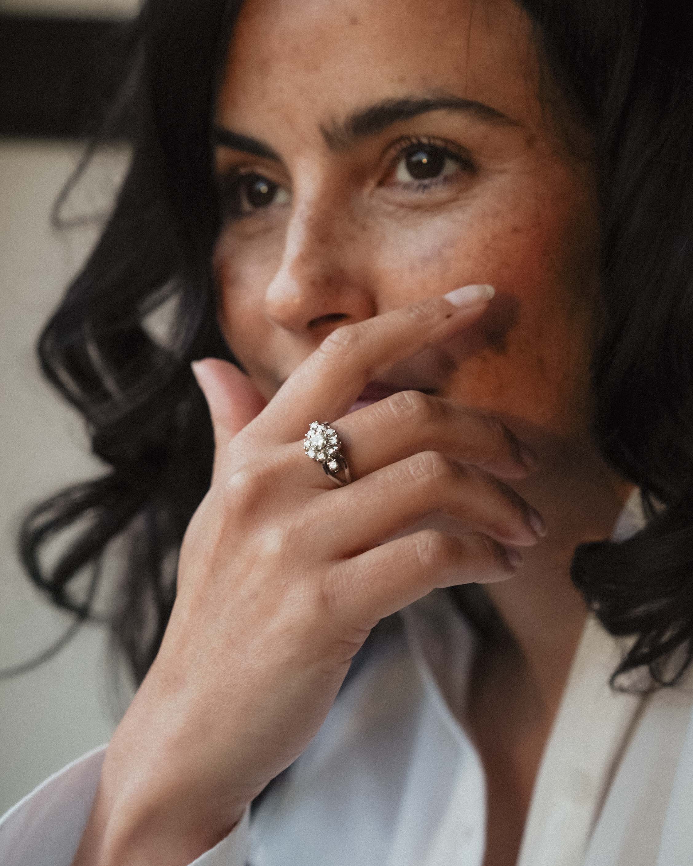 Elien | 14K Wit Goud Briljant (1ct) Cluster Ring